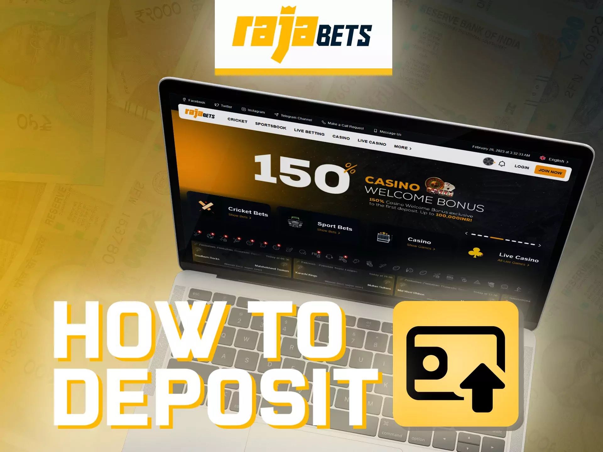 With these instructions, it's easy to fund your Rajabets account to place your bets.