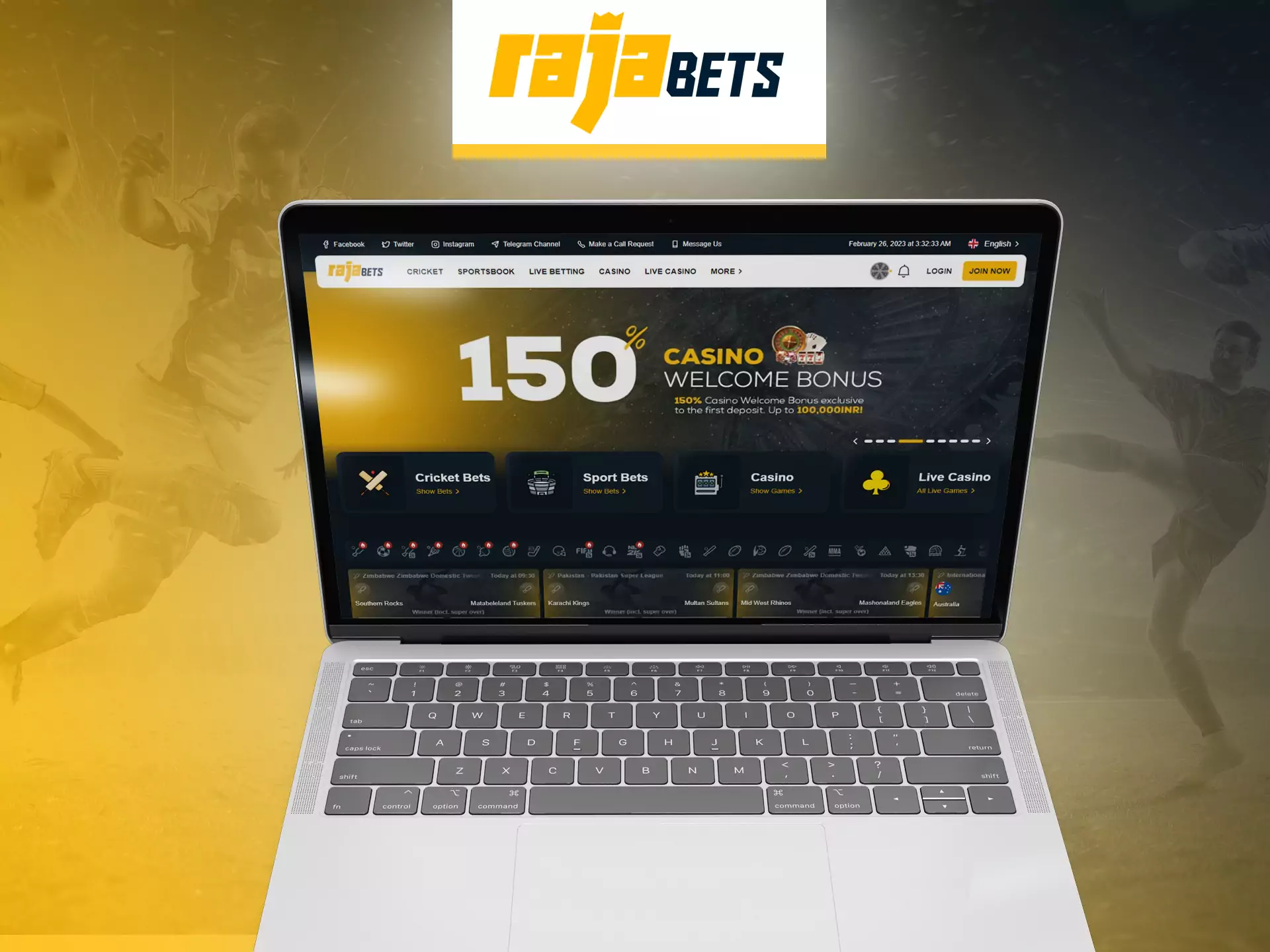 With Rajabets you can play and bet on your favorite sports on your personal computer.