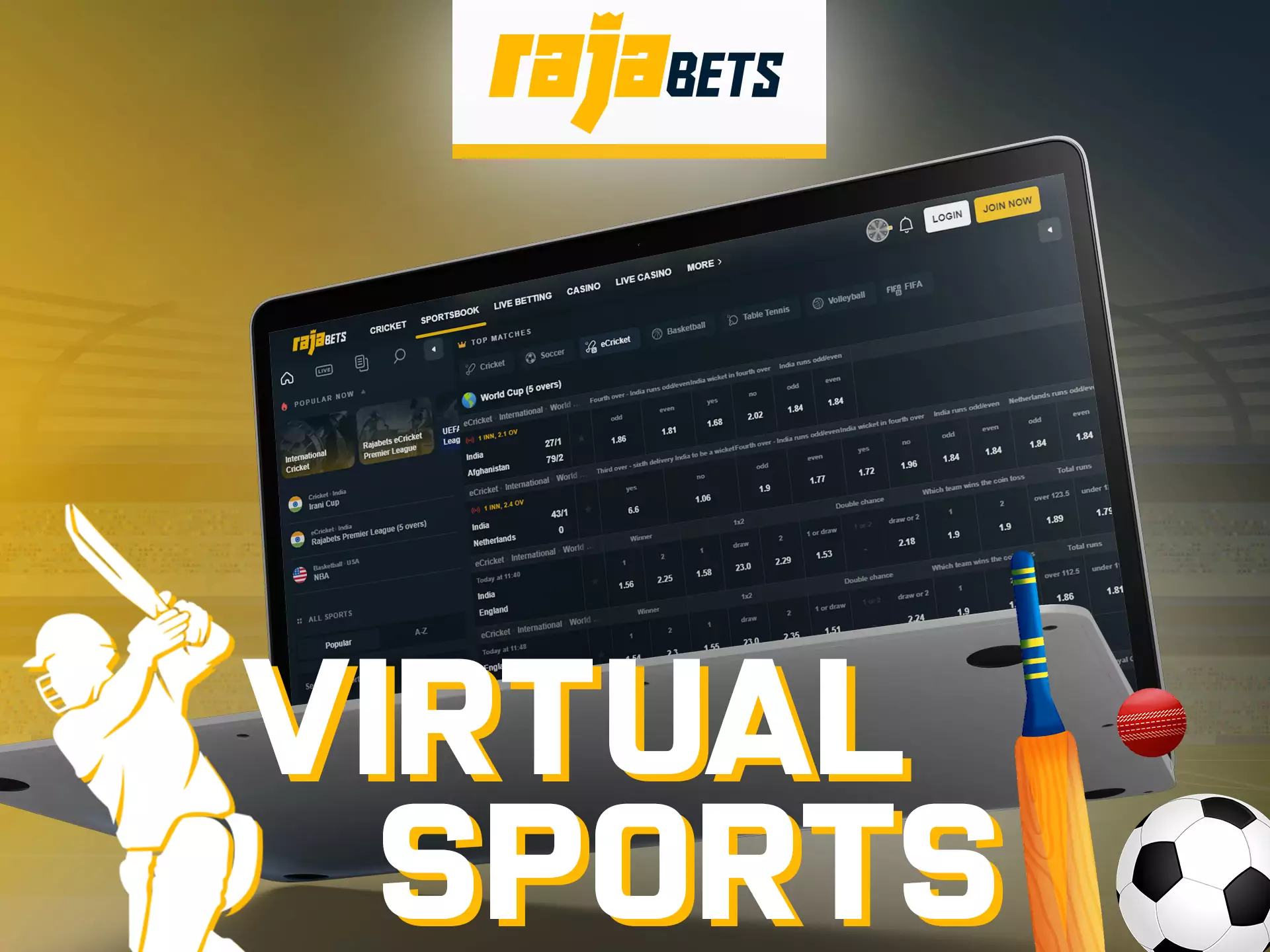 Bet on virtual sports with Rajabets.