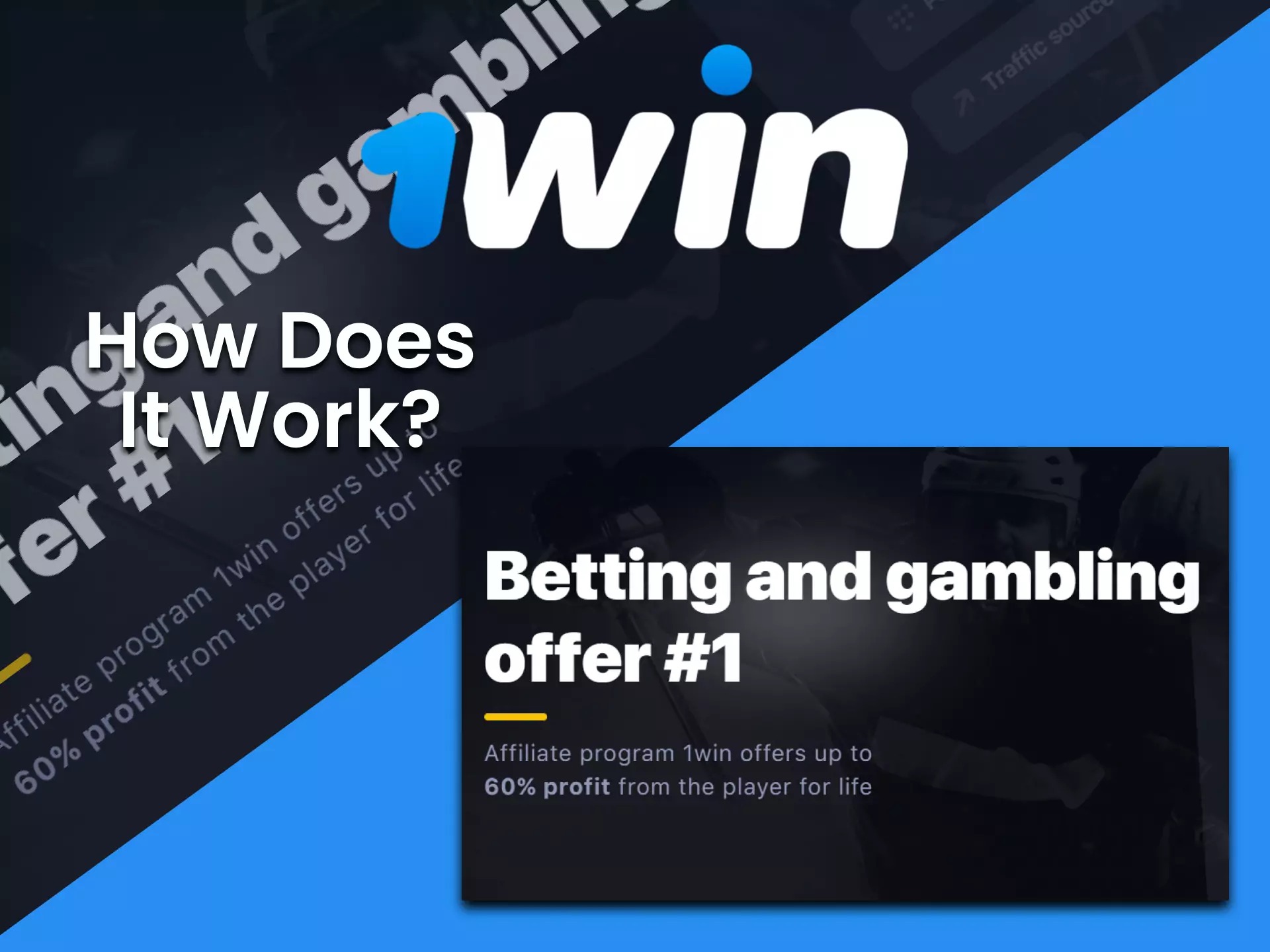 You can invite newcomers to the betting platform and get profit from the 1win affiliate program.