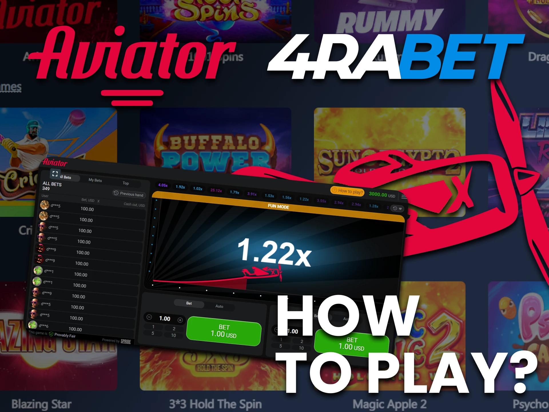 Launch the Aviator game in the 4rabet online casino.