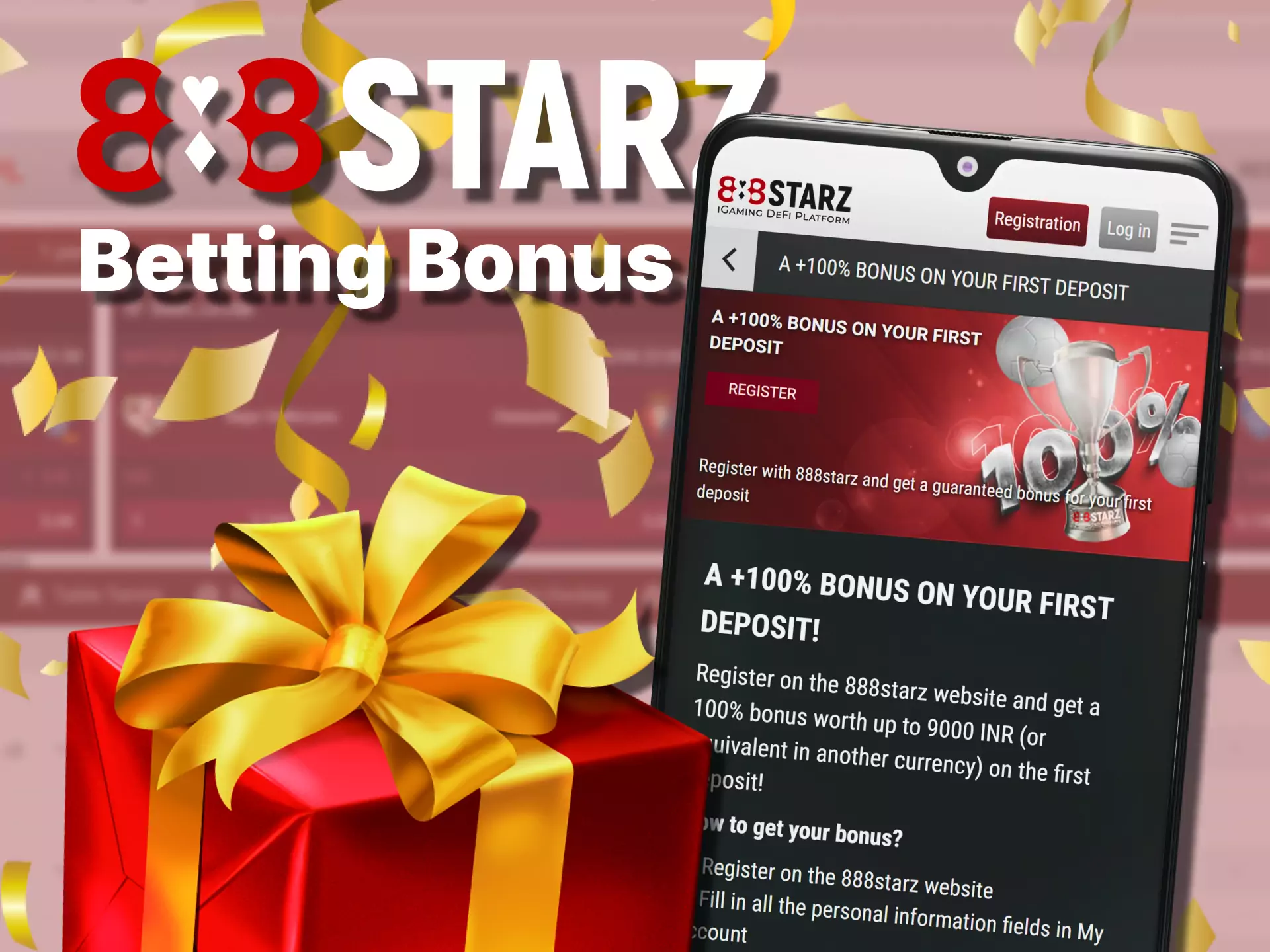 Be sure to get your sports betting bonus for your first deposit in the 888starz app.