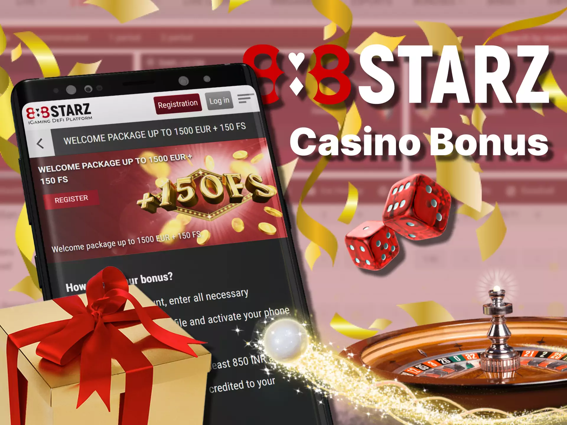 Get your special bonus for Casino in the 888starz app.