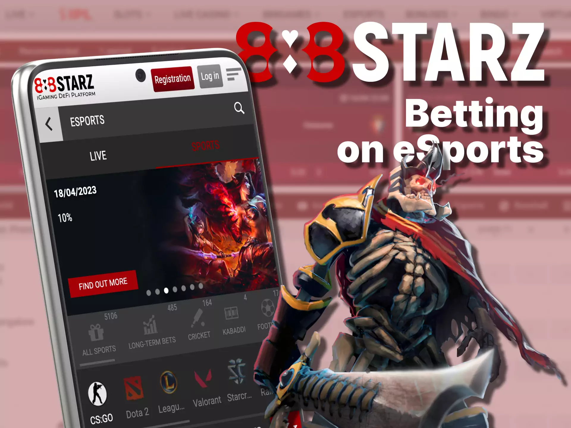 If you're an esports fan, bet on your favorite team in the 888starz app.