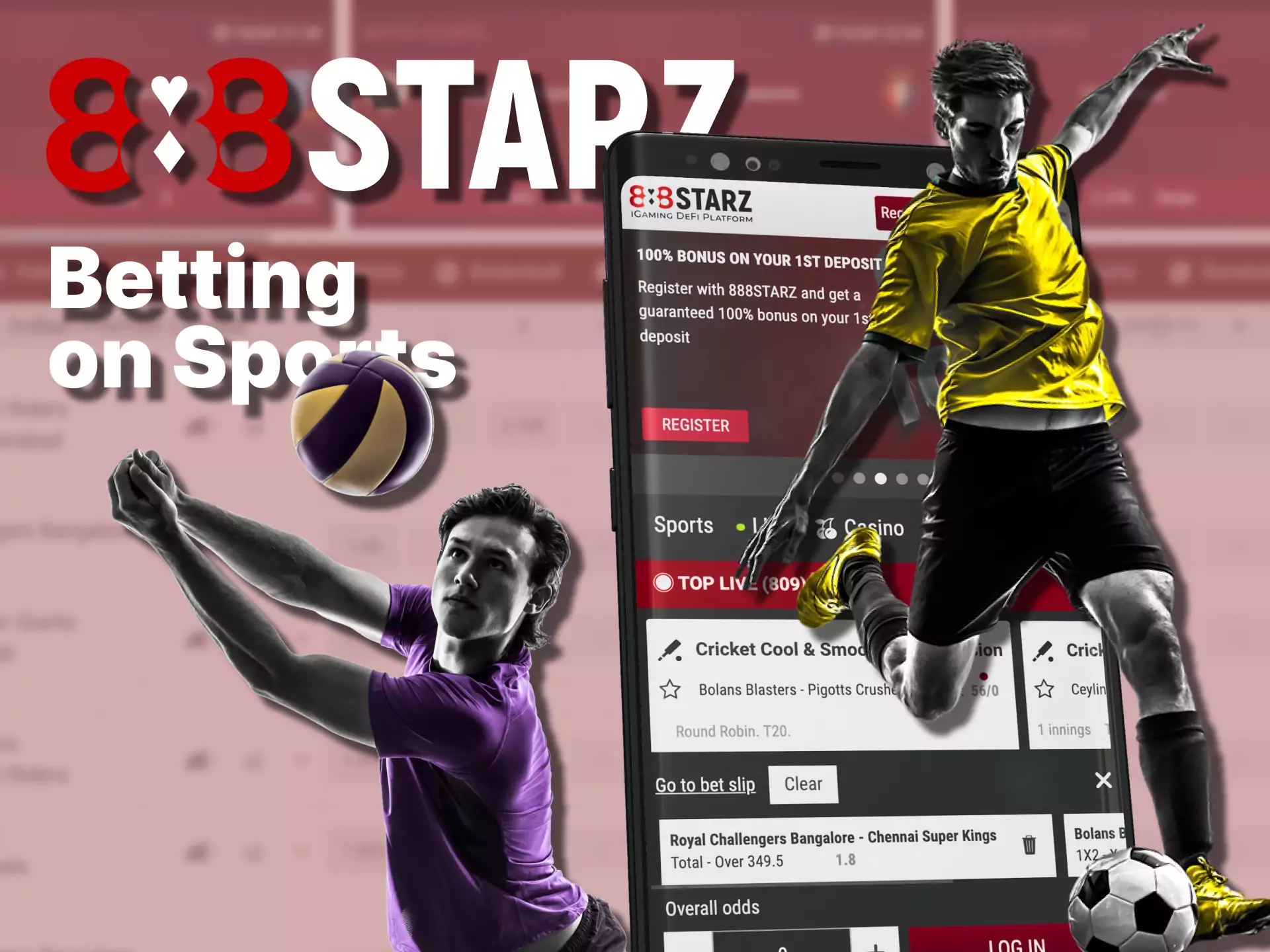 You can bet on a variety of sports in the 888starz app .