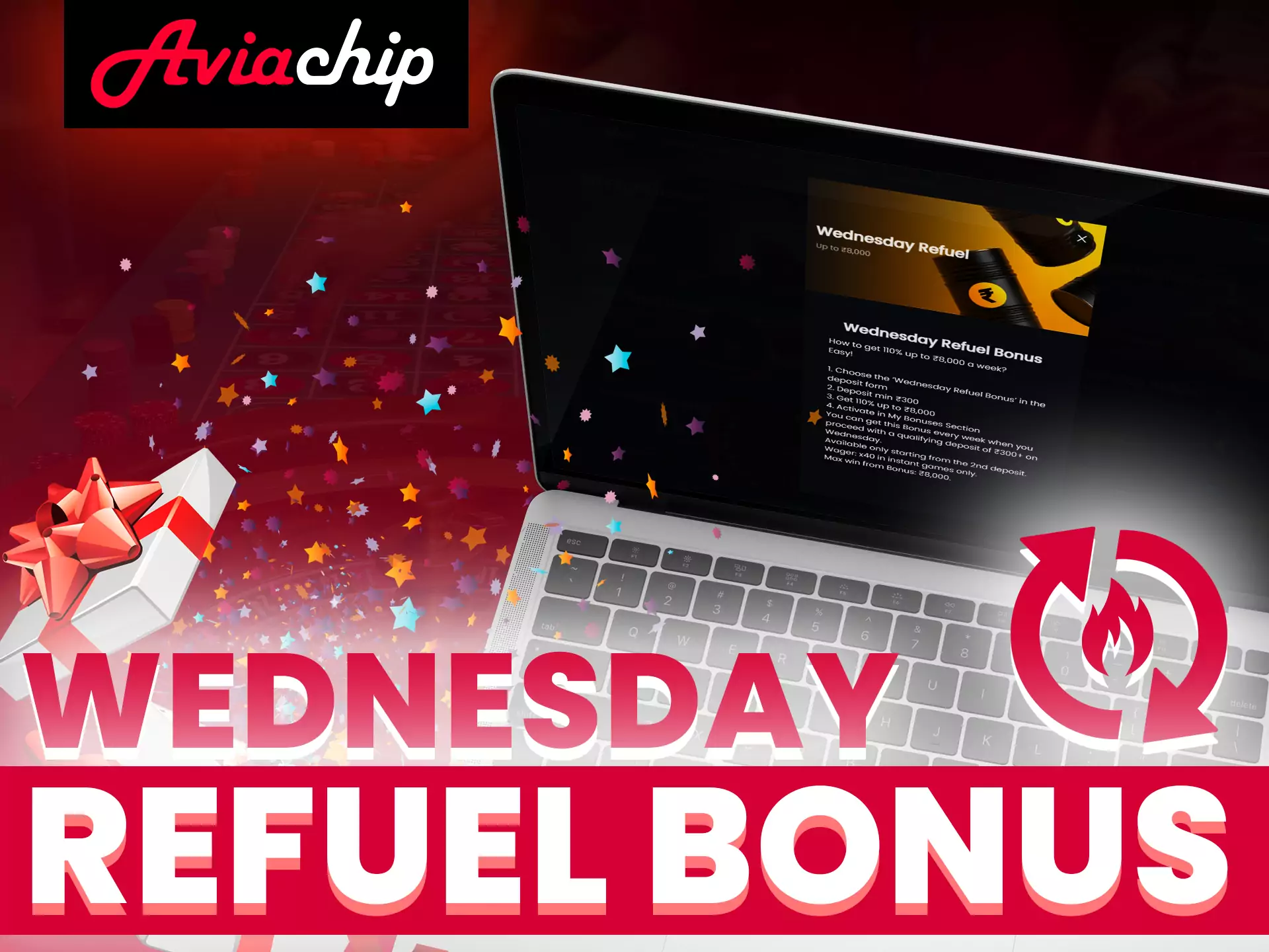 At Aviachip, take advantage of the refuel bonus every Wednesday.