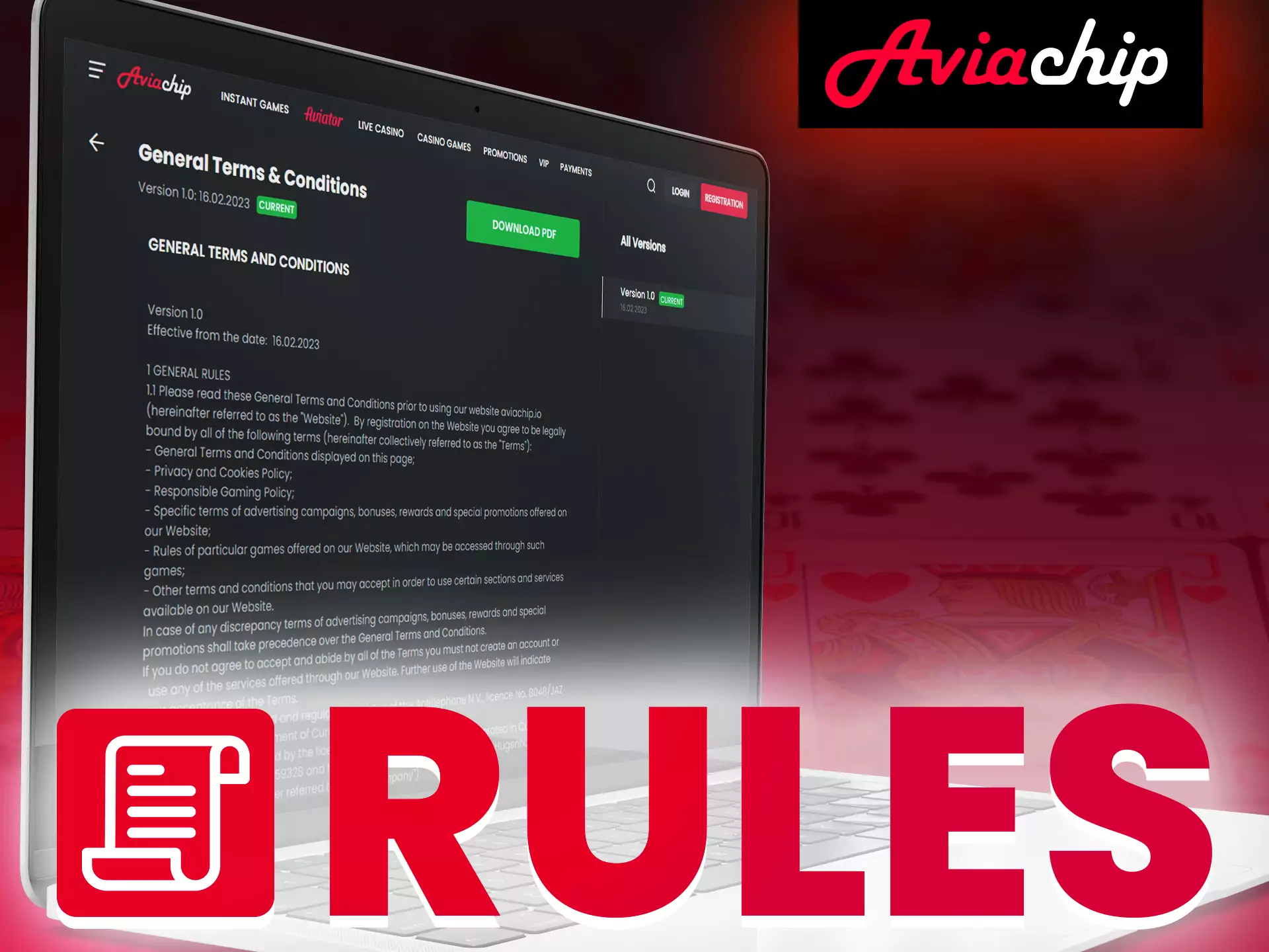 Get to know the simple rules of Aviachip to bet and play in the casino.