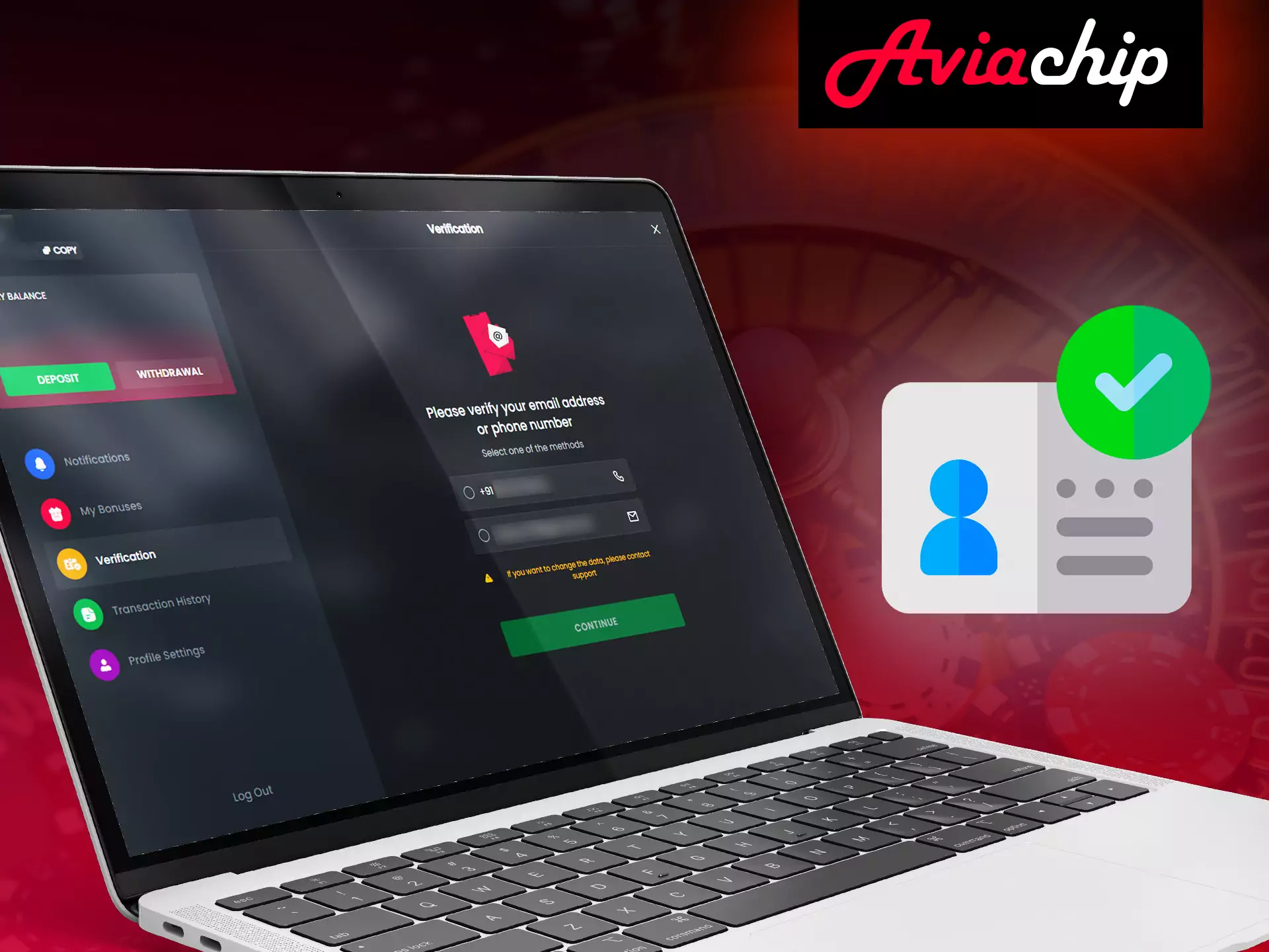 At Aviachip, you can do a simple identity verification.