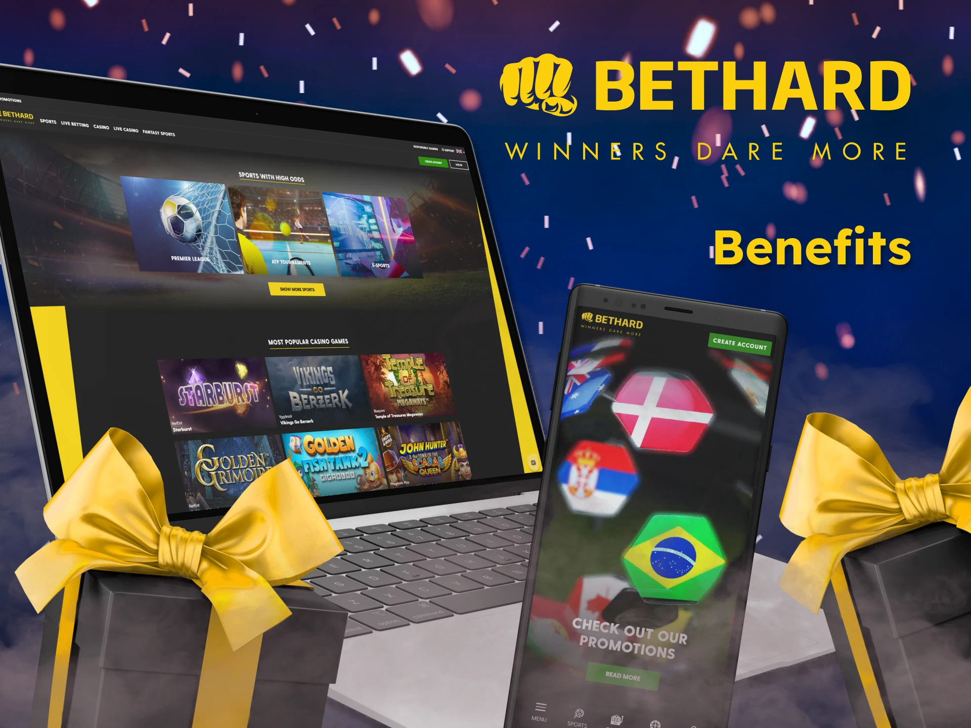 With Bethard you get a lot of benefits for betting and playing casino games.