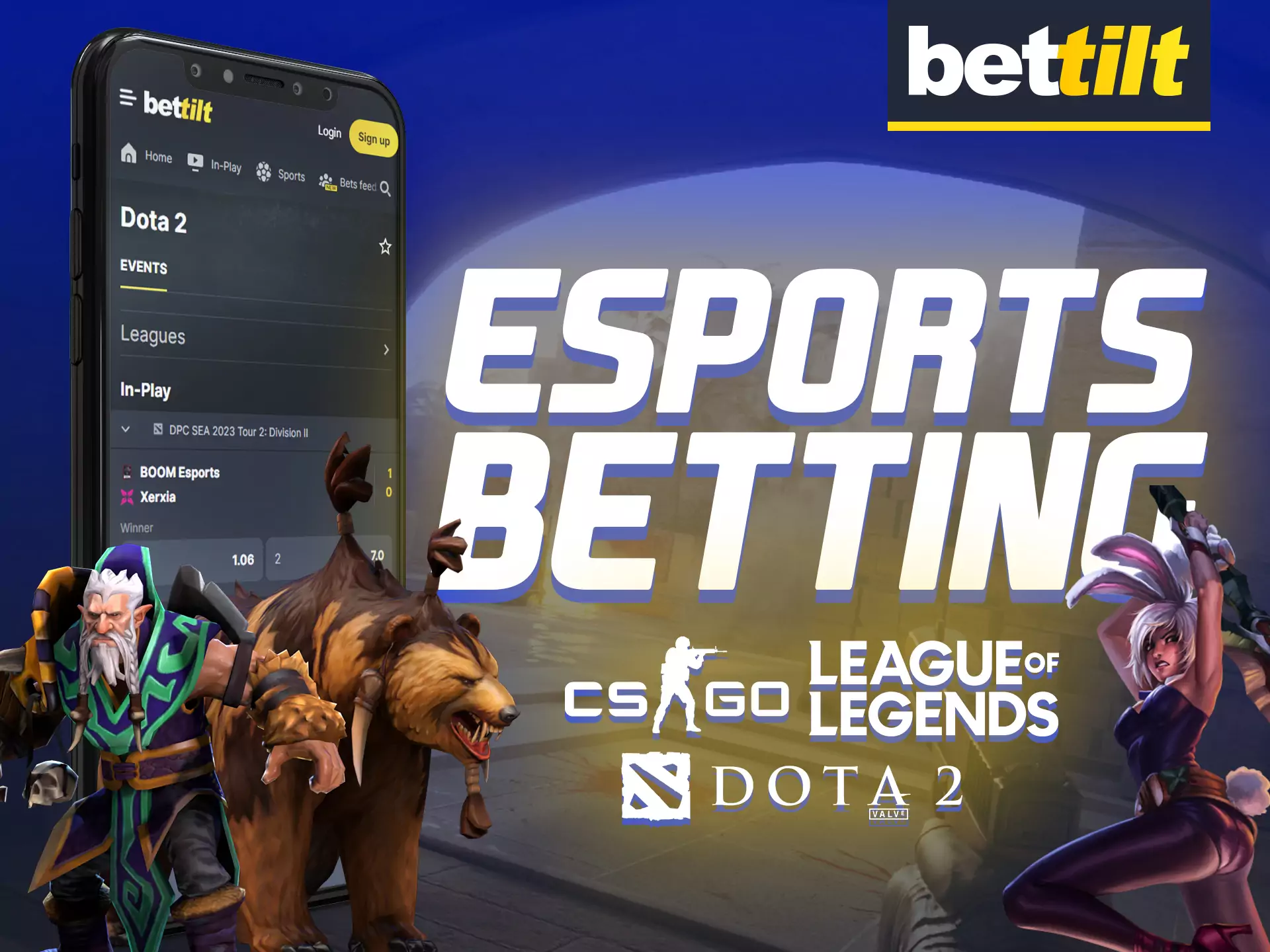 In the Bettilt app you can bet on esports.