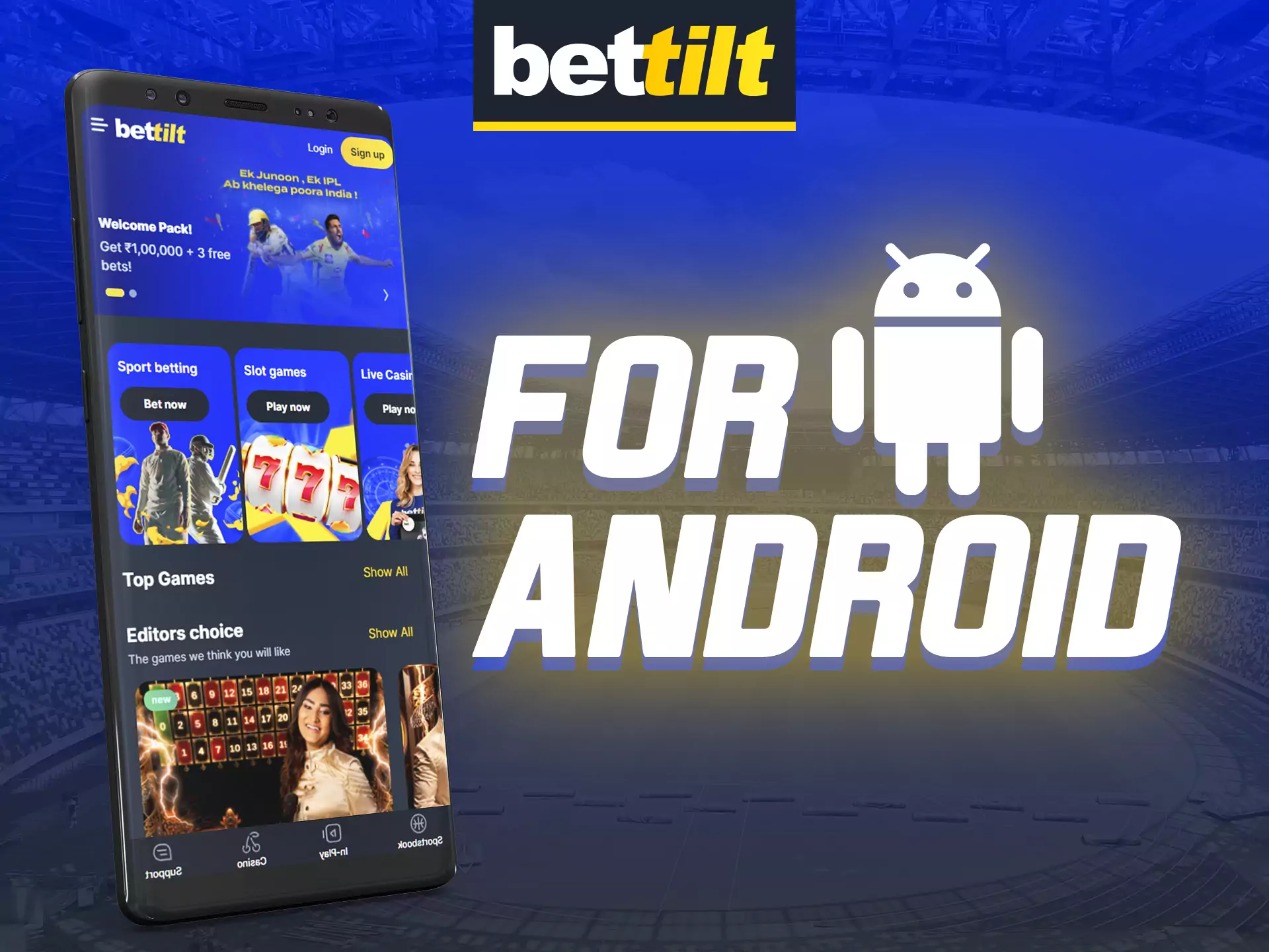 The Bettilt app can be installed on your Android phone.