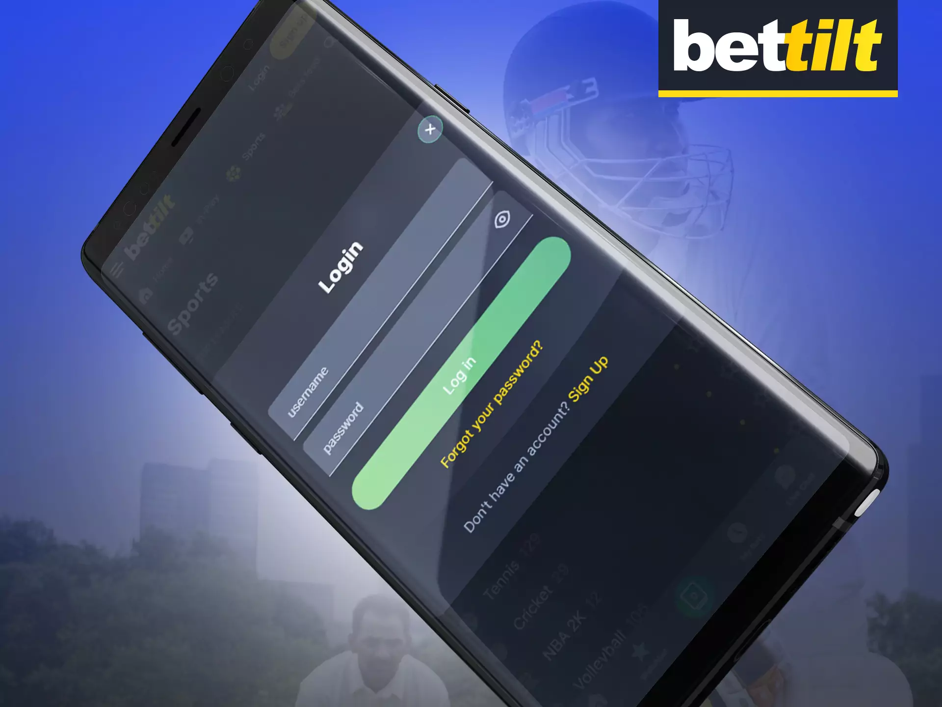 In the Bettilt app log in to your account.