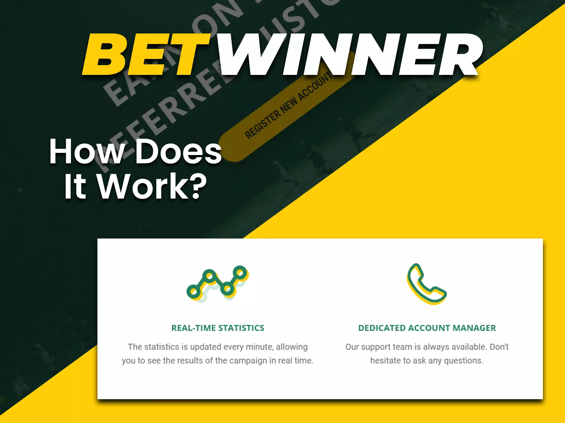 The affiliate program by Betwinner allows members to get money from inviting new users.