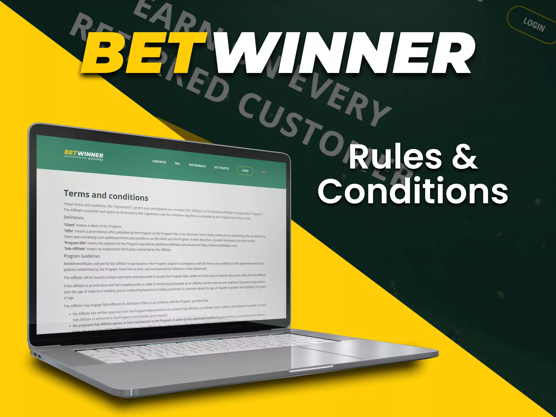 Follow the rules of the Betwinner affiliate program.