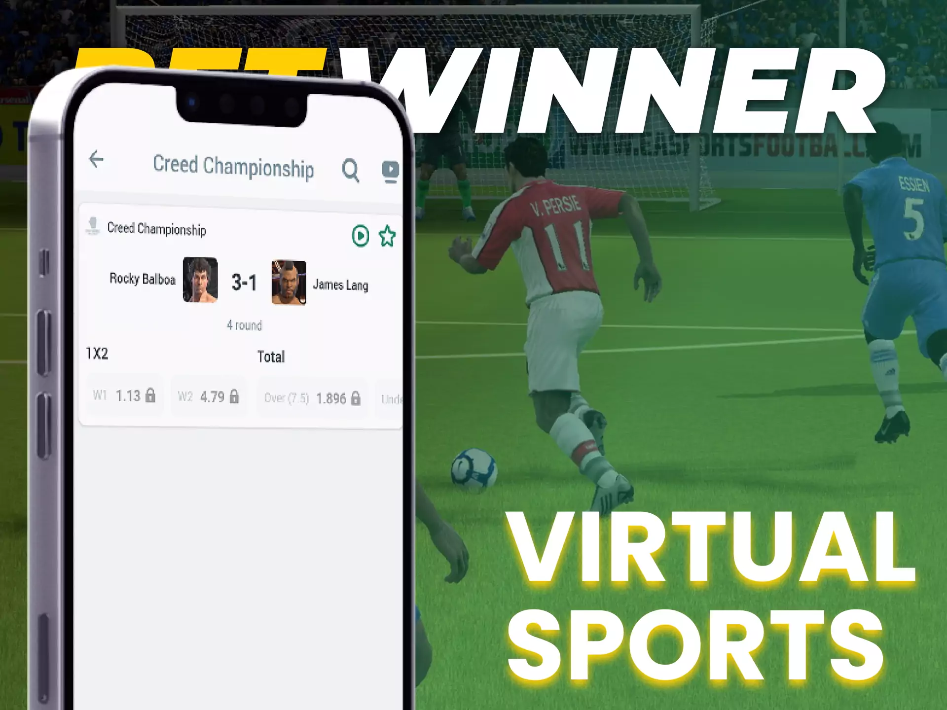 With the Betwinner app, bet on virtual sports.