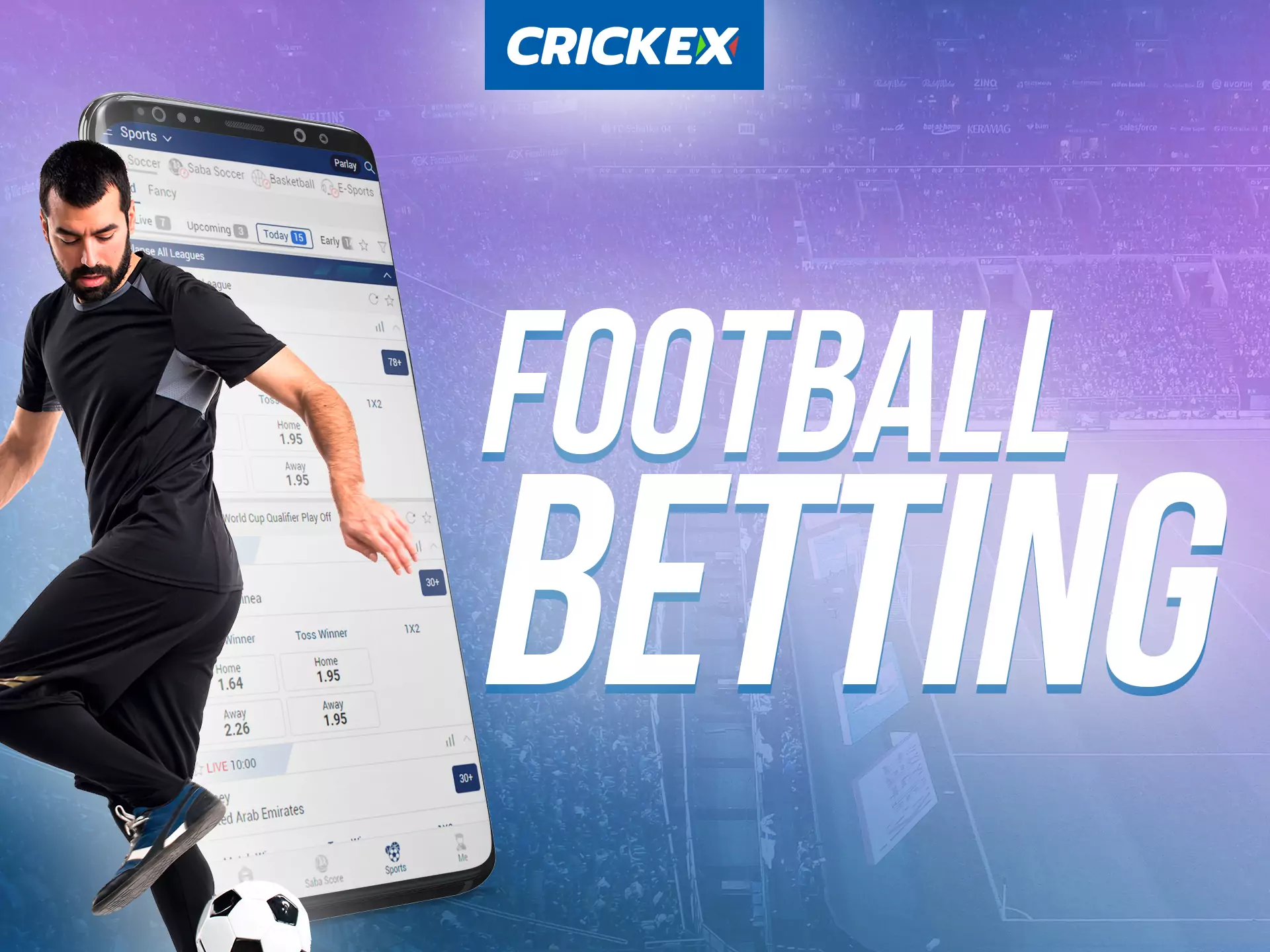 If you're a football fan, bet on matches in the Crickex app.