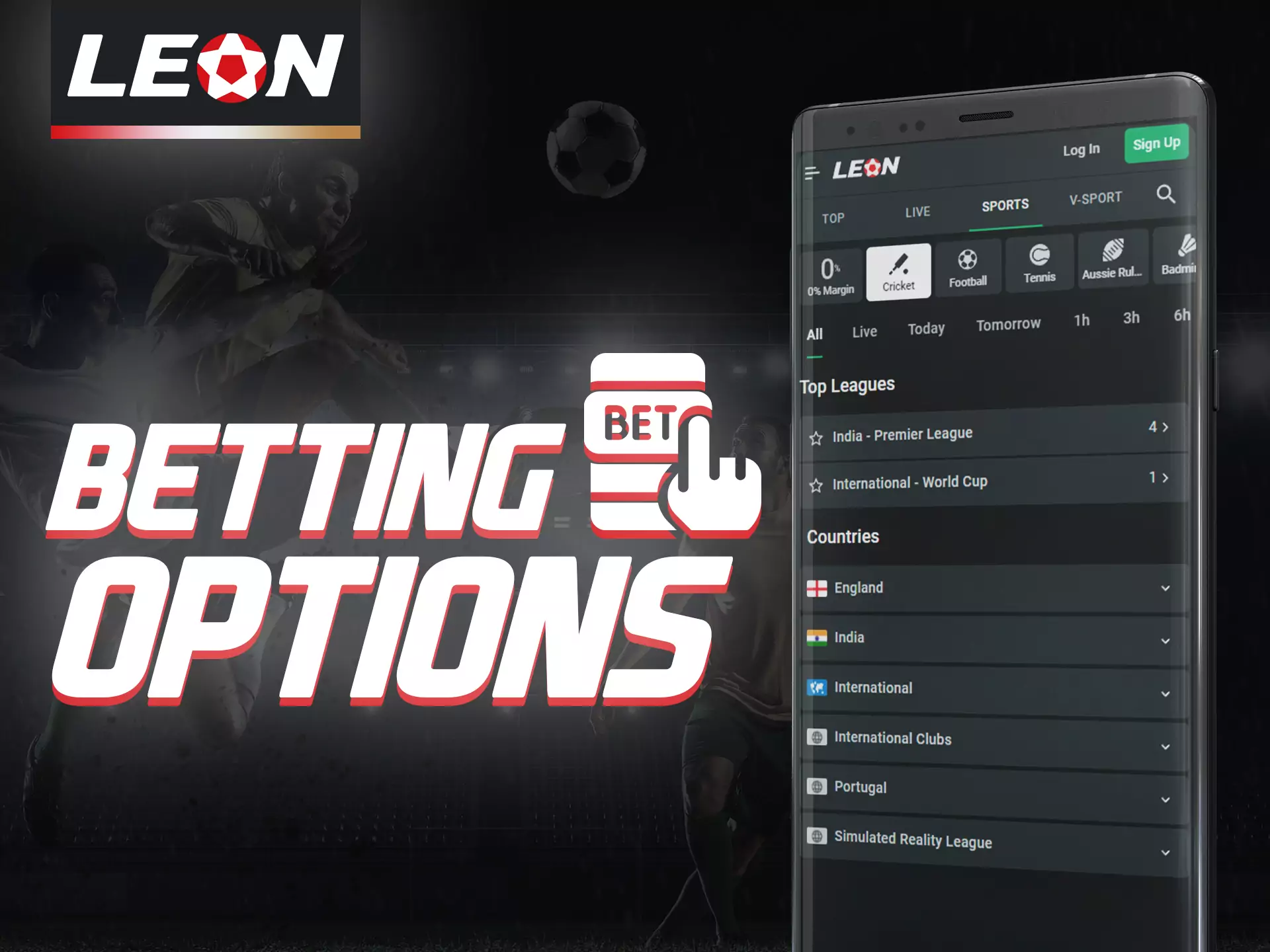 On the Leonbet app, try out the different options for sports betting.