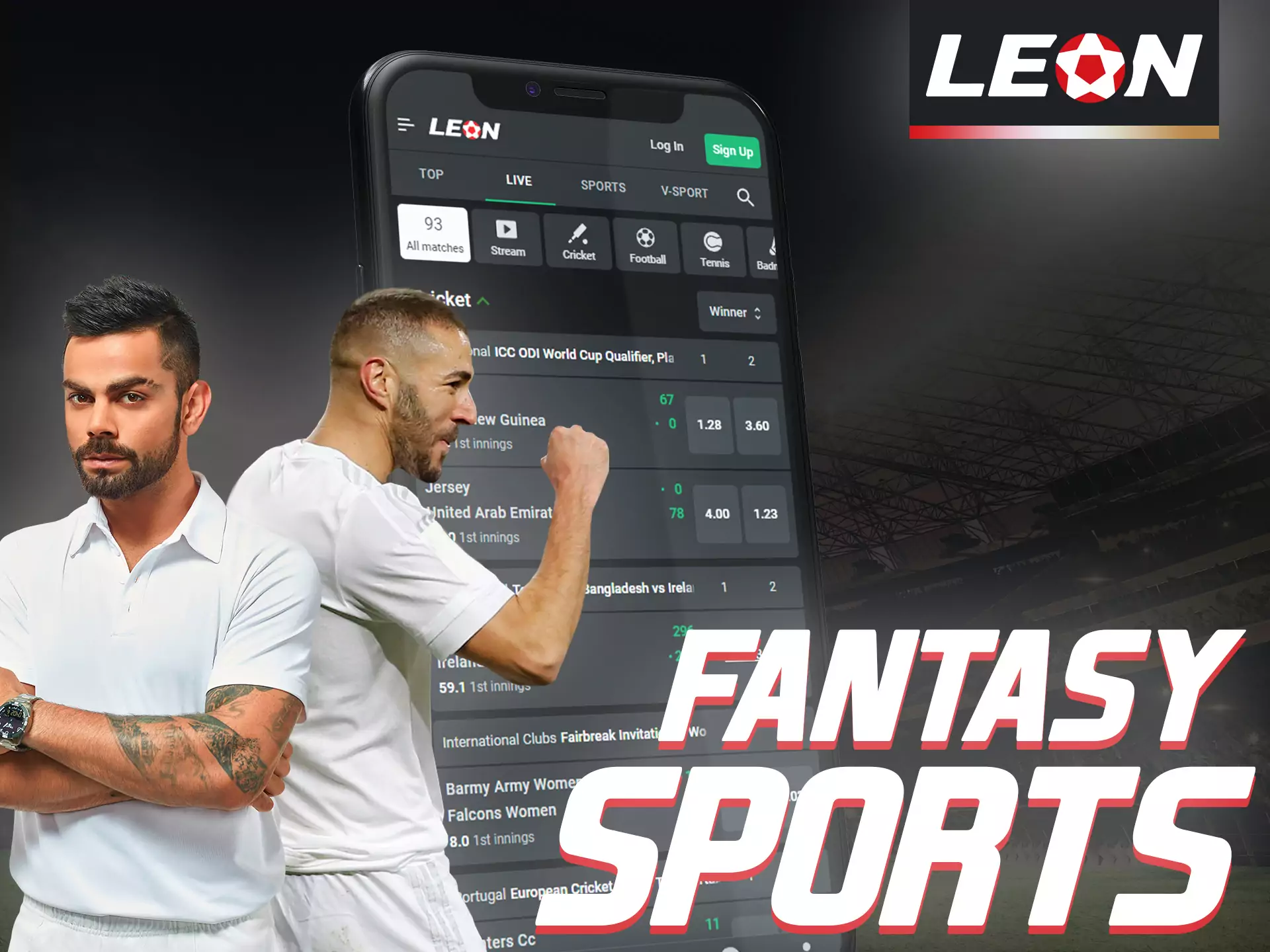 With the Leonbet app, bet on fantasy sports.