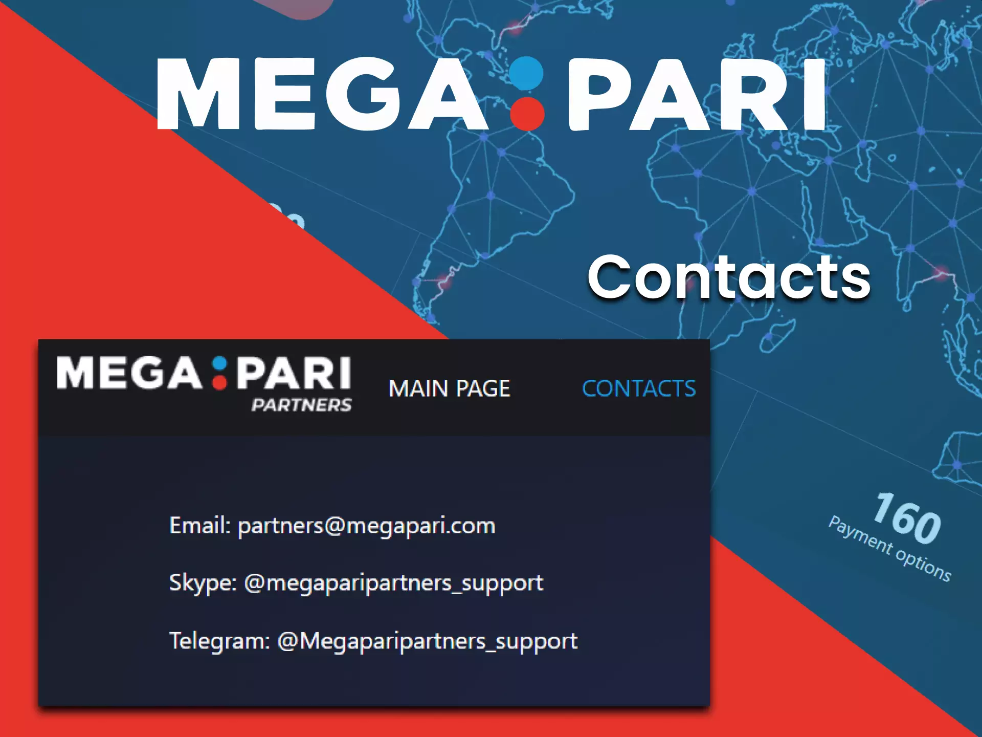 Remember the contact list of the Megapari affiliate club.
