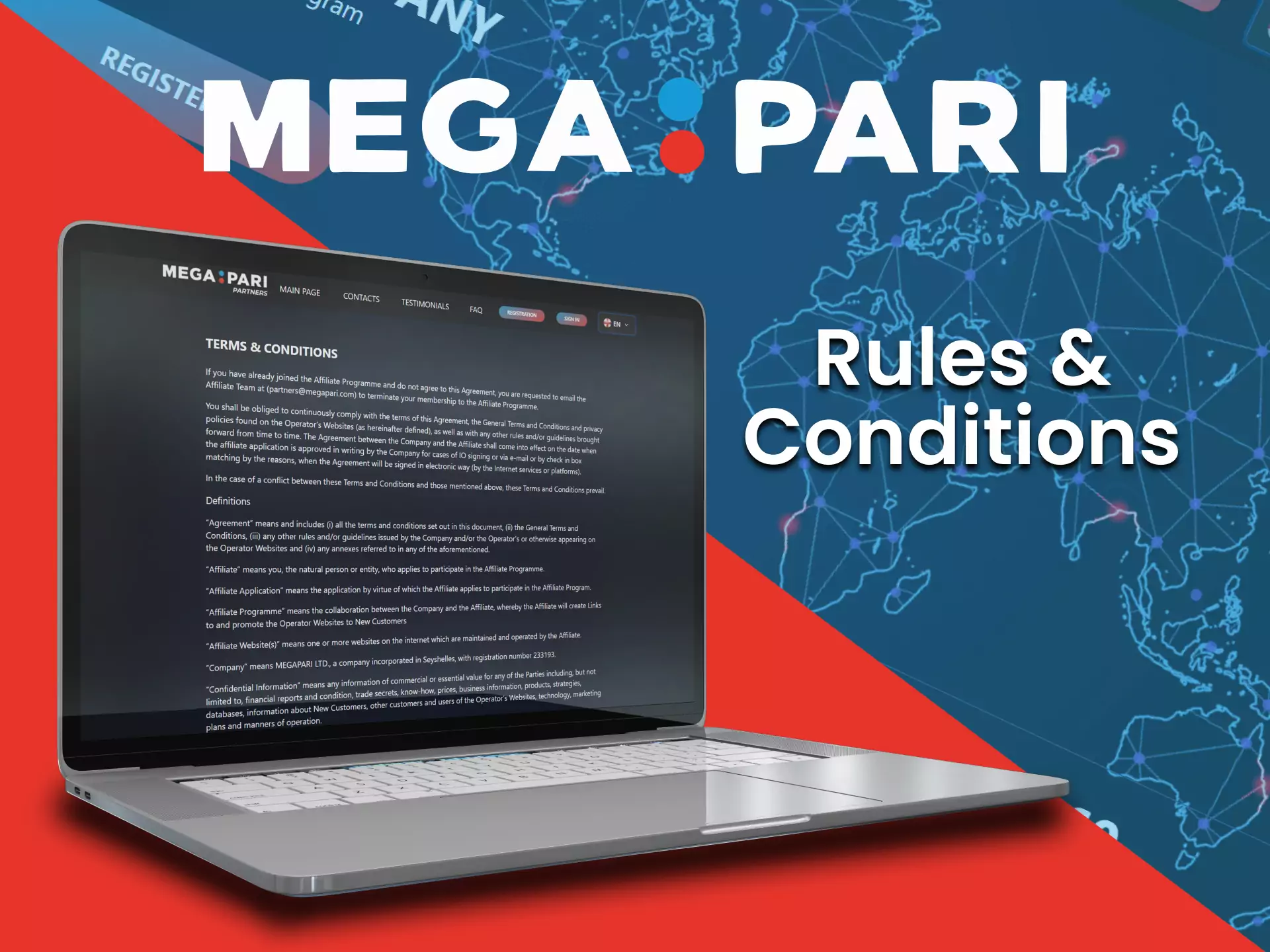 Follow the rules of the Megapari affiliate program not to be banned by the platform.