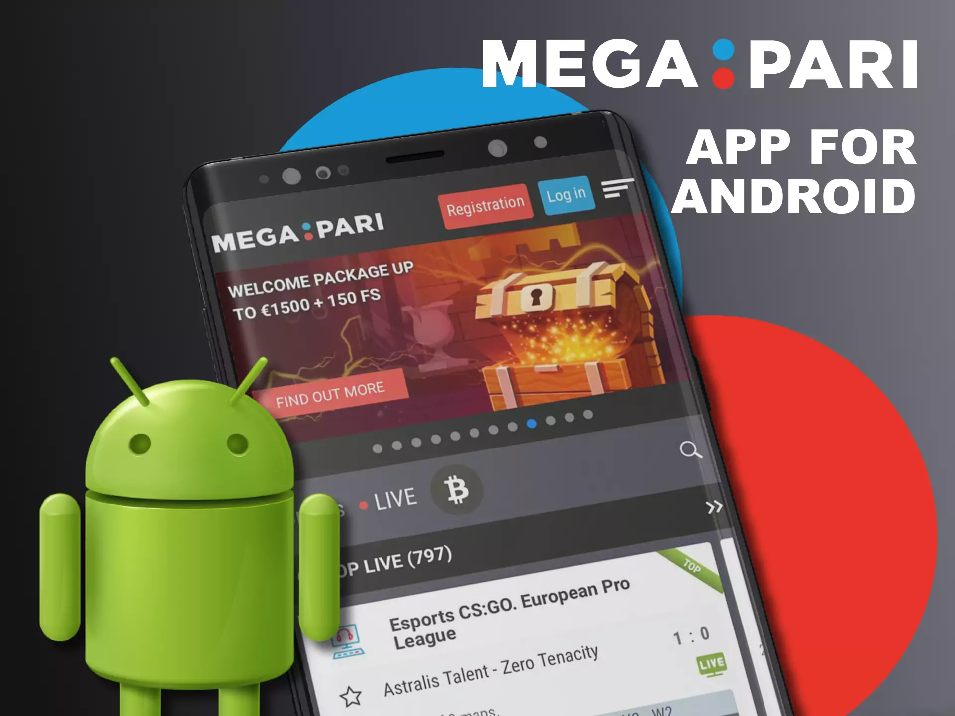 The Megapari app can be installed on your Android phone.
