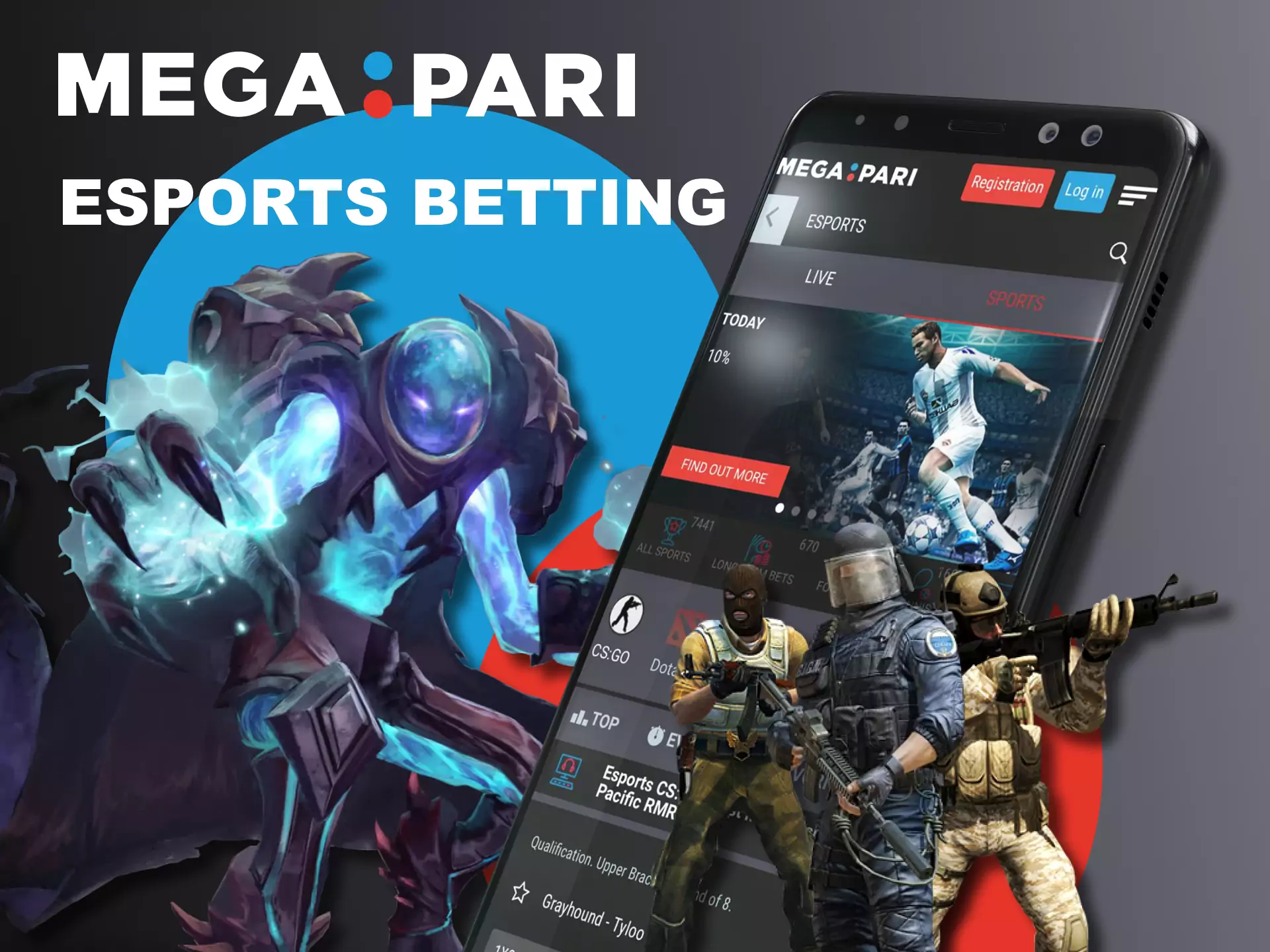 In the Megapari app, bet on esport matches.