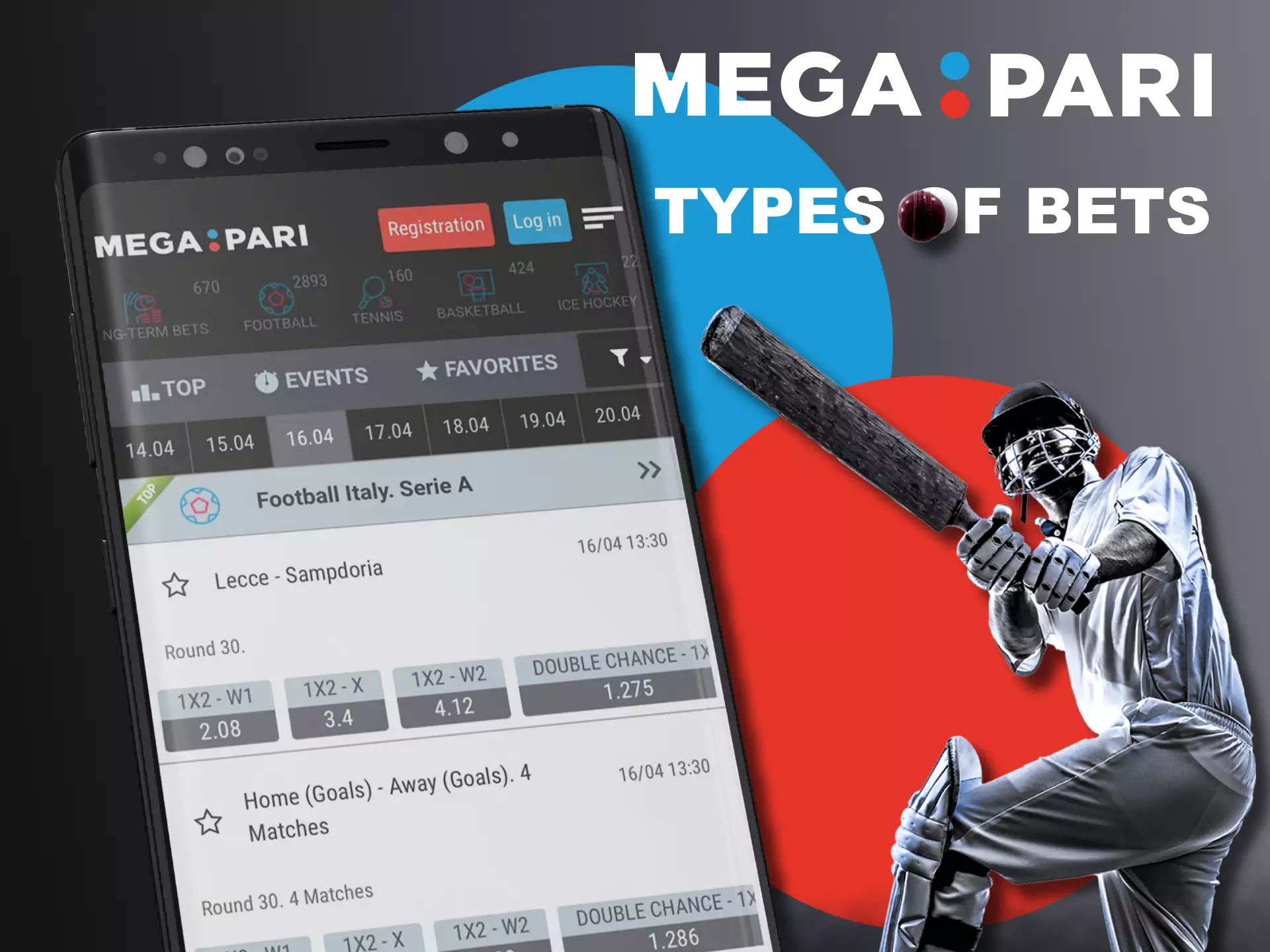 With the Megapari app, try different types of bets.