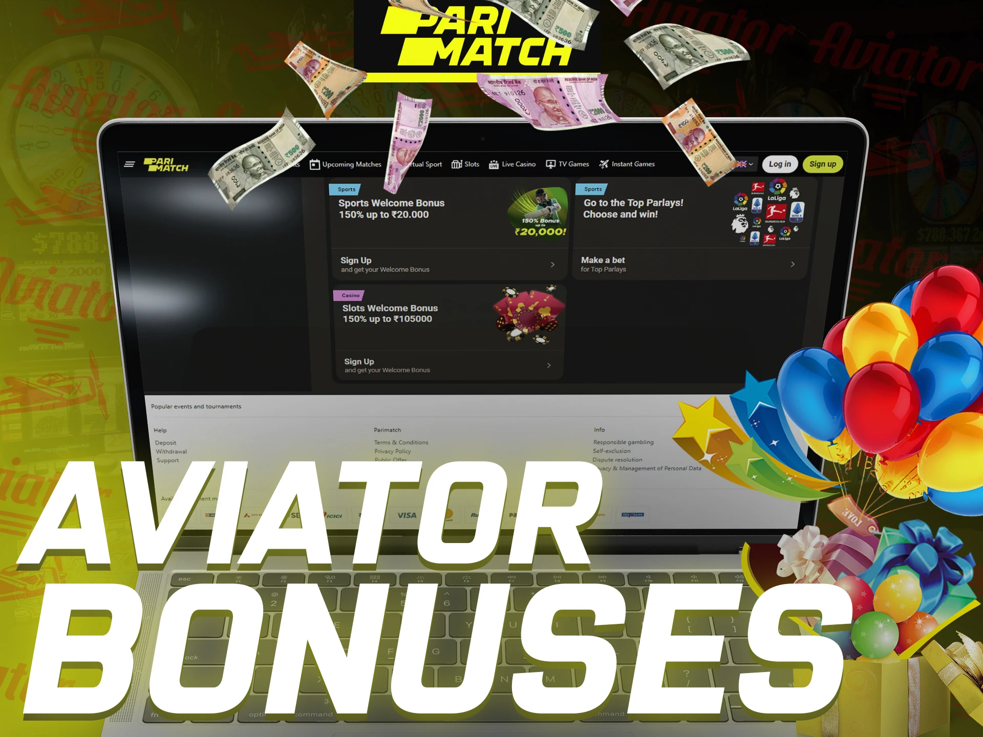 Use casino bonuses for newcomers provided by Parimatch.