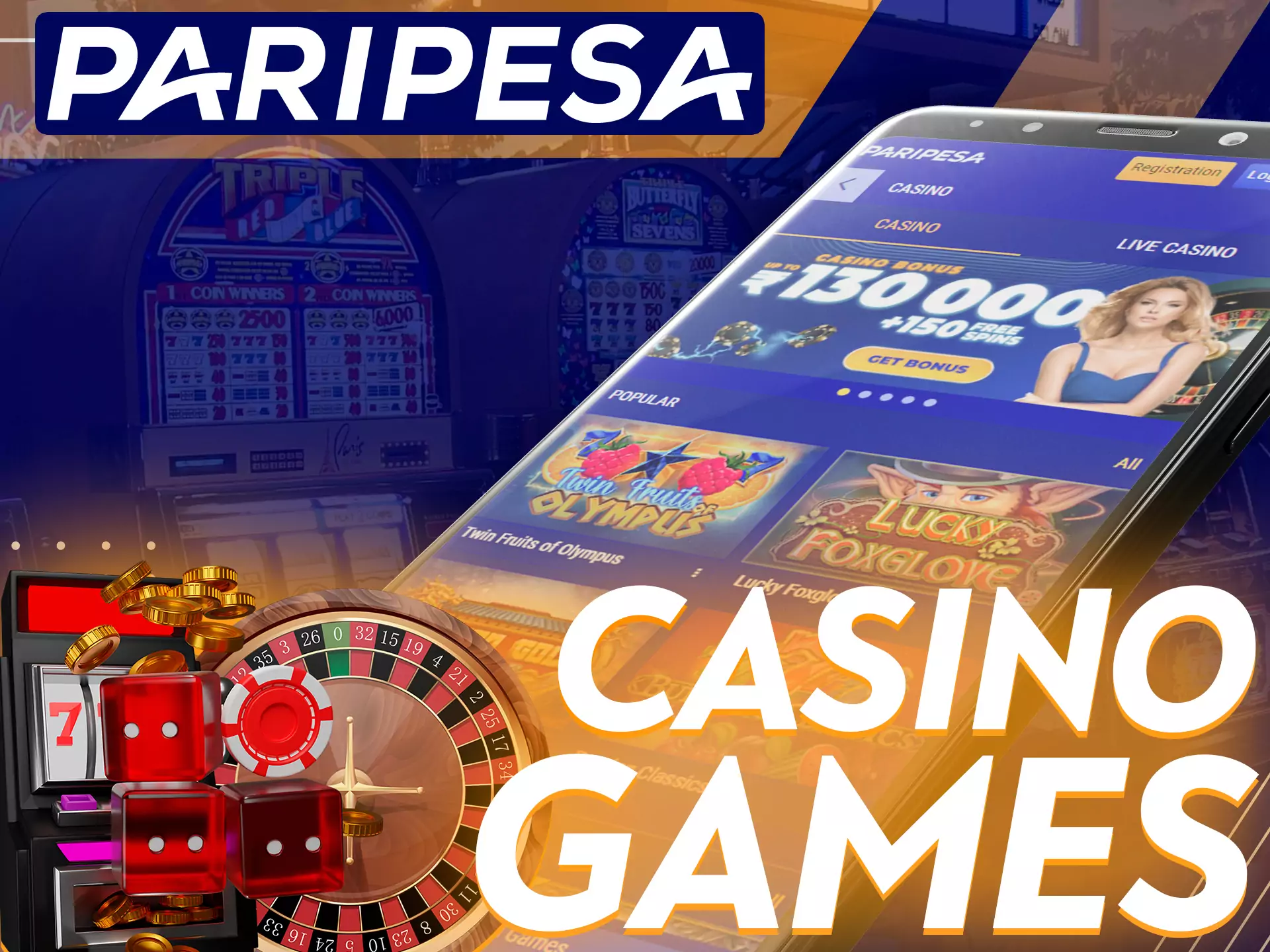 On the Paripesa app, try different casino games.