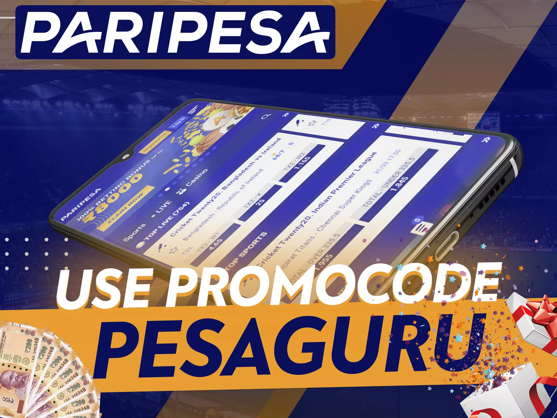 At Paripesa, be sure to apply a special promo code to get more benefits.