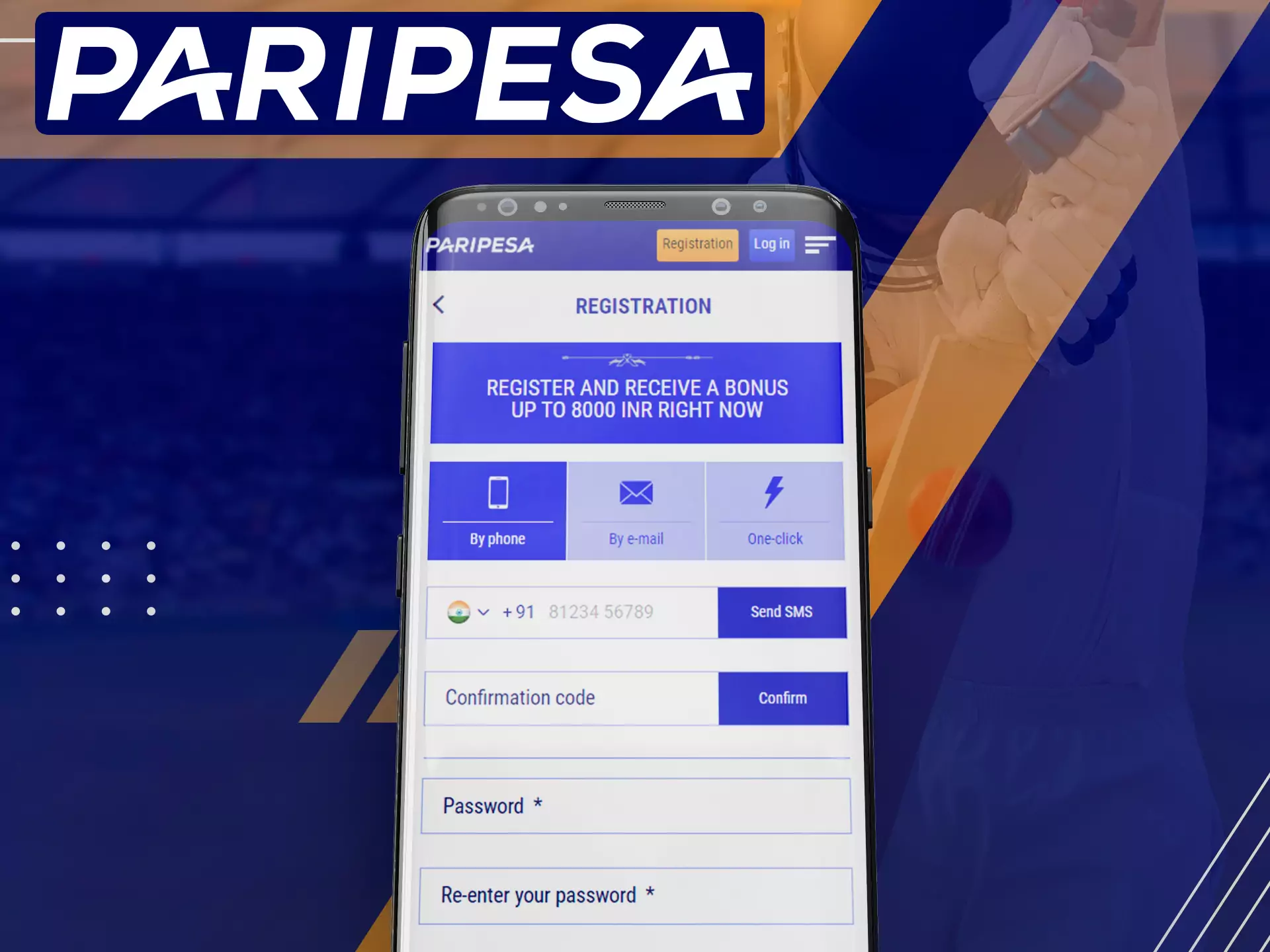 Complete a simple registration on Paripesa app.