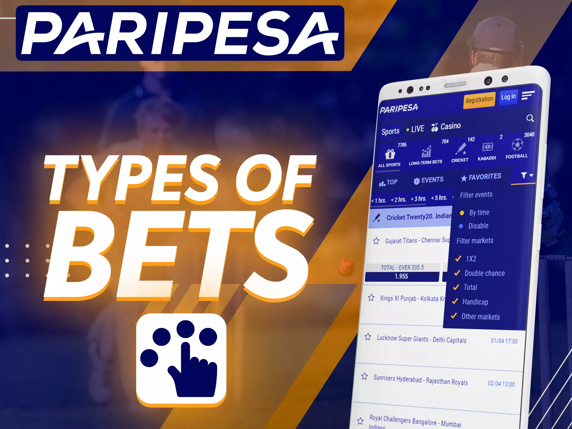Try different types of bets on Paripesa.