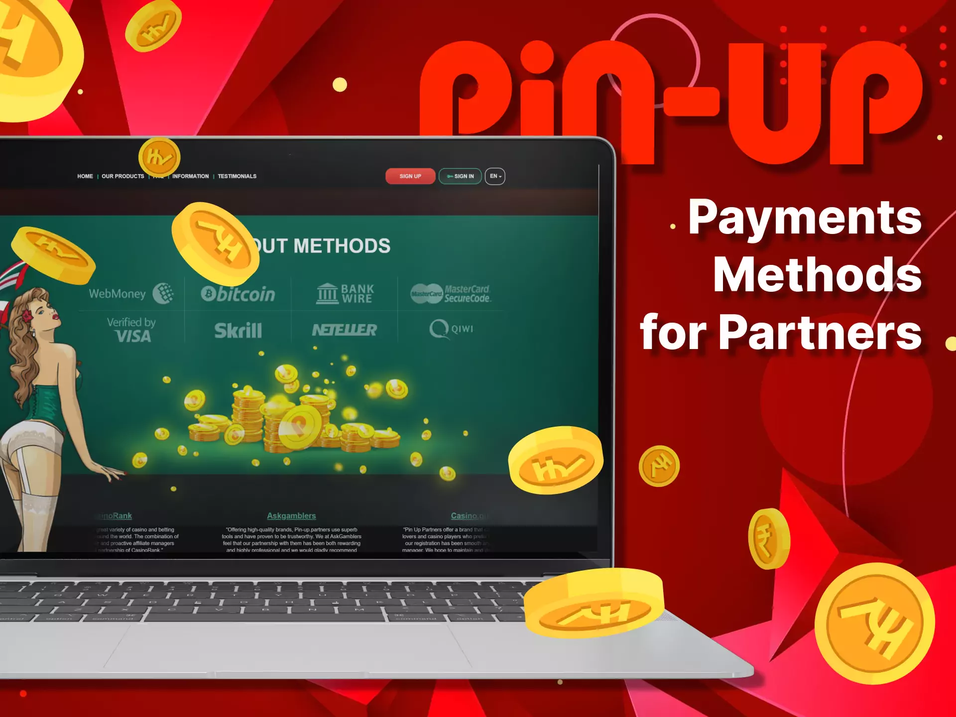 You can withdraw money from the Pin Up account with the most popular Indian payment systems.