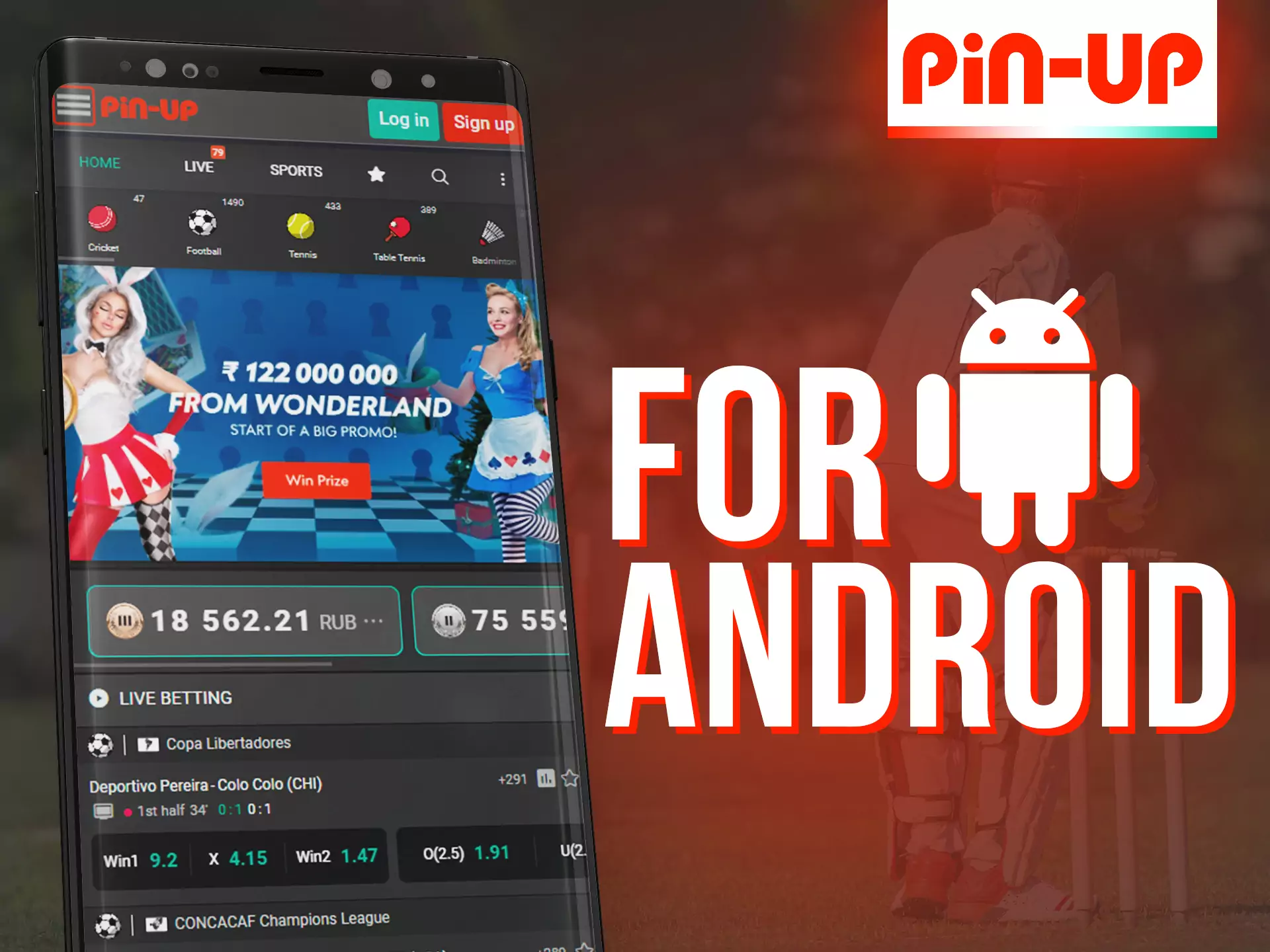 Pin-Up app can be installed on your Android phone.