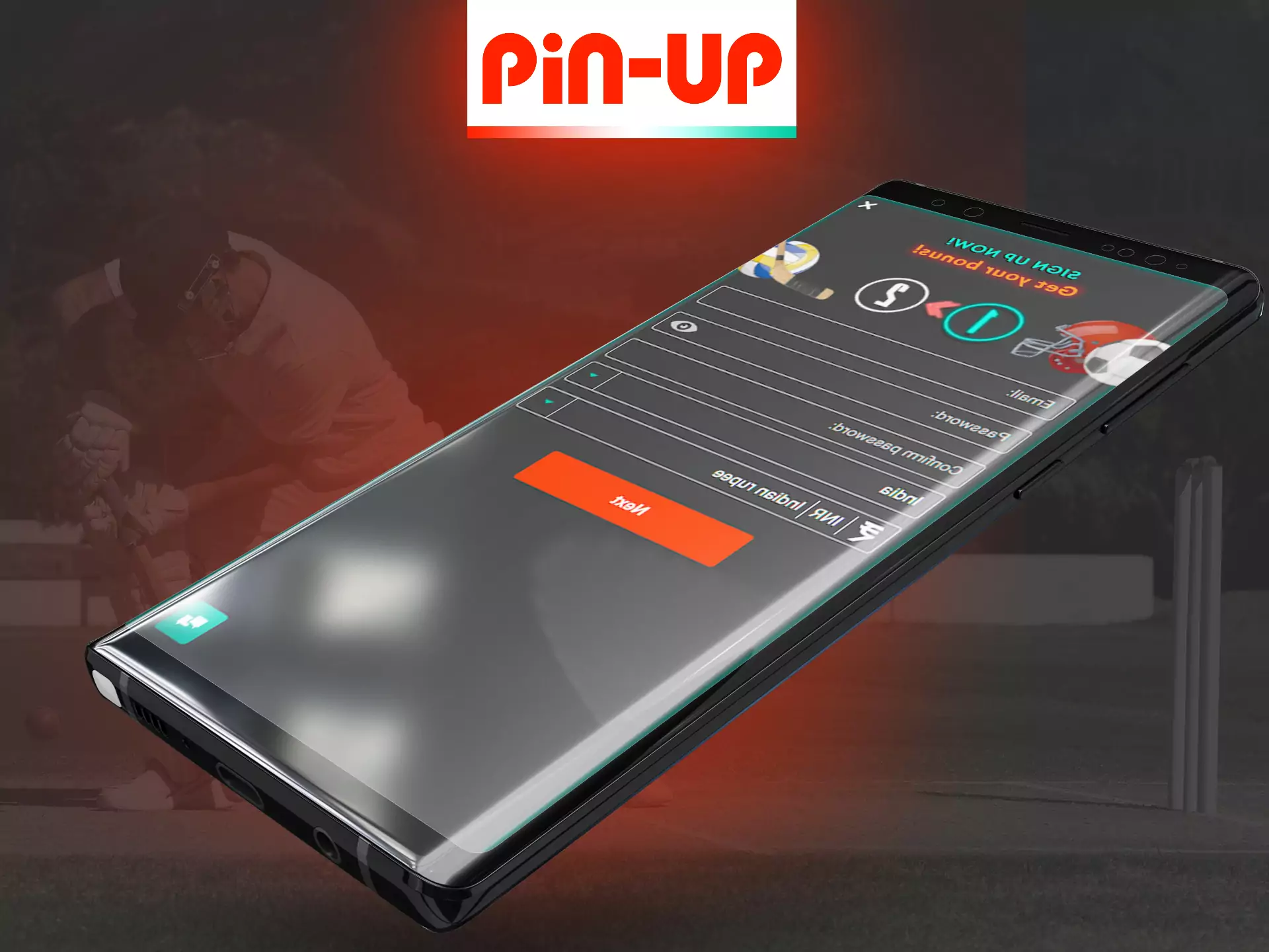 Complete a simple registration on the Pin-Up app.