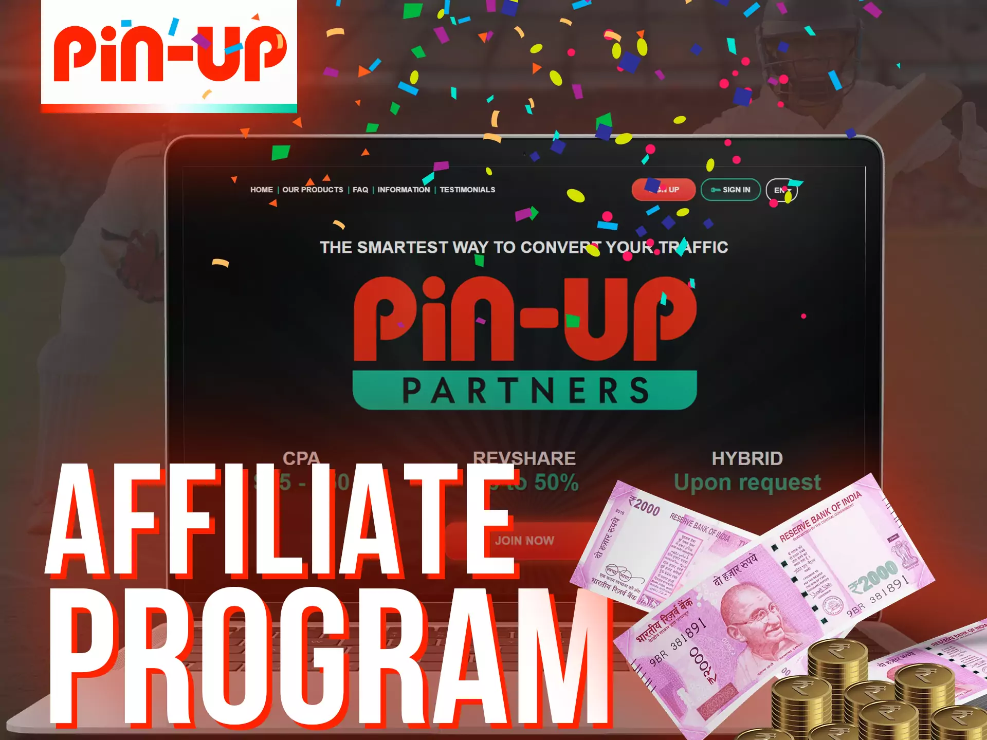 Join the Pin-Up affiliate program and get bonuses from inviting your friends.