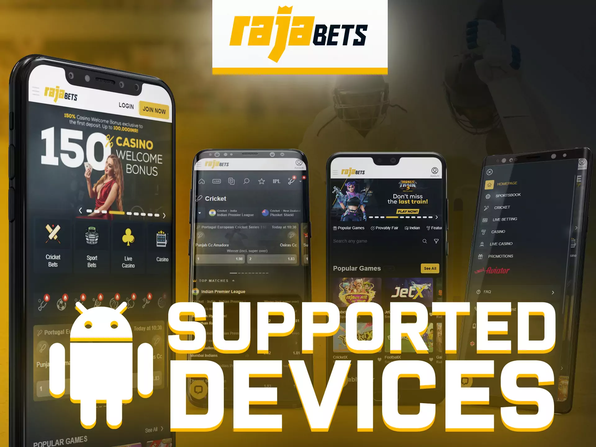 Rajabets app is supported on various iOS devices.