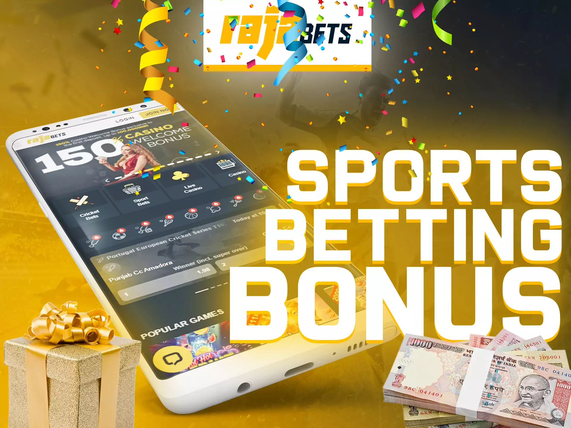 Get a special sports betting bonus on Rajabets app.