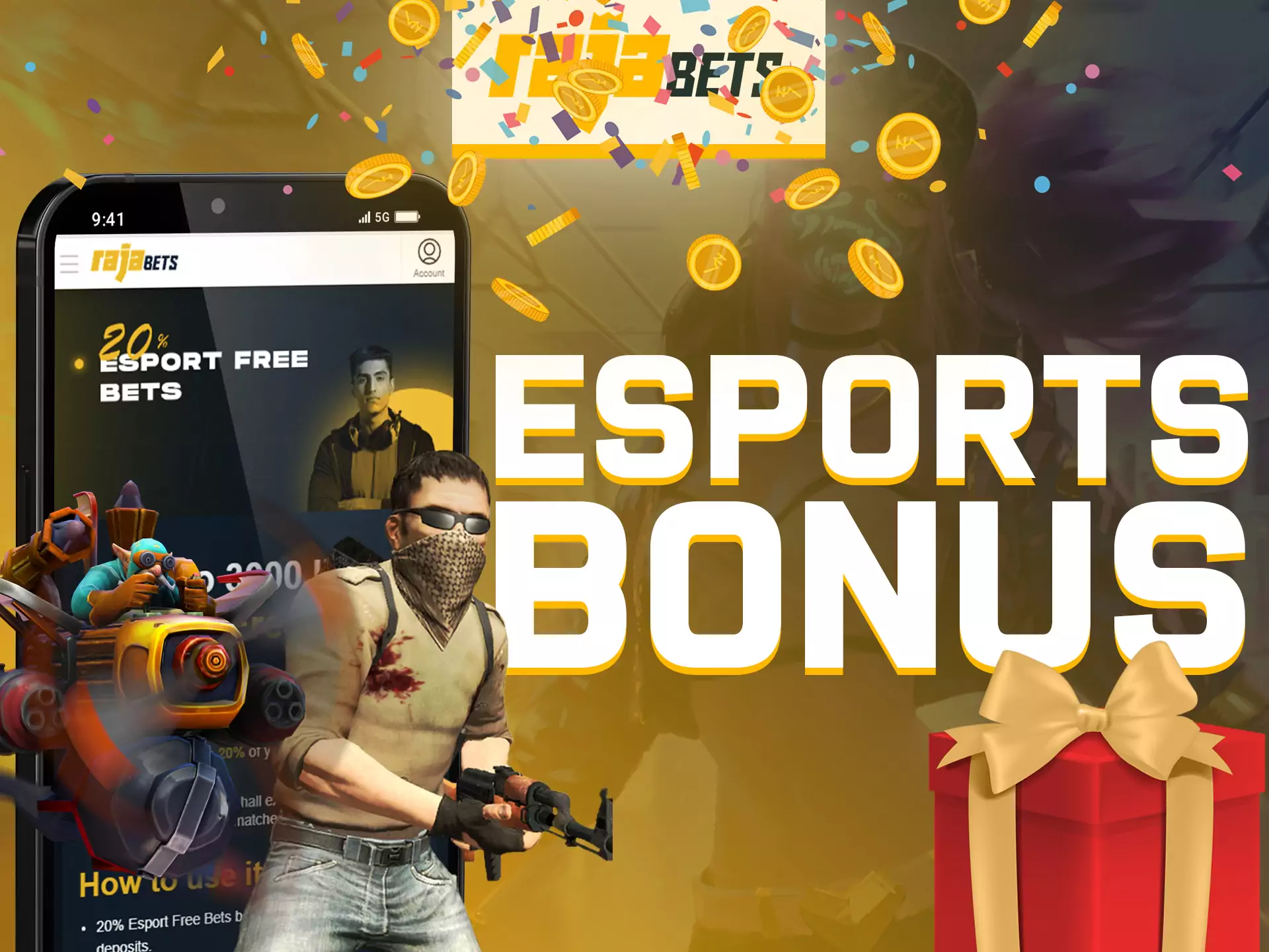 You can count on Rajabets app for a special bonus on esports.