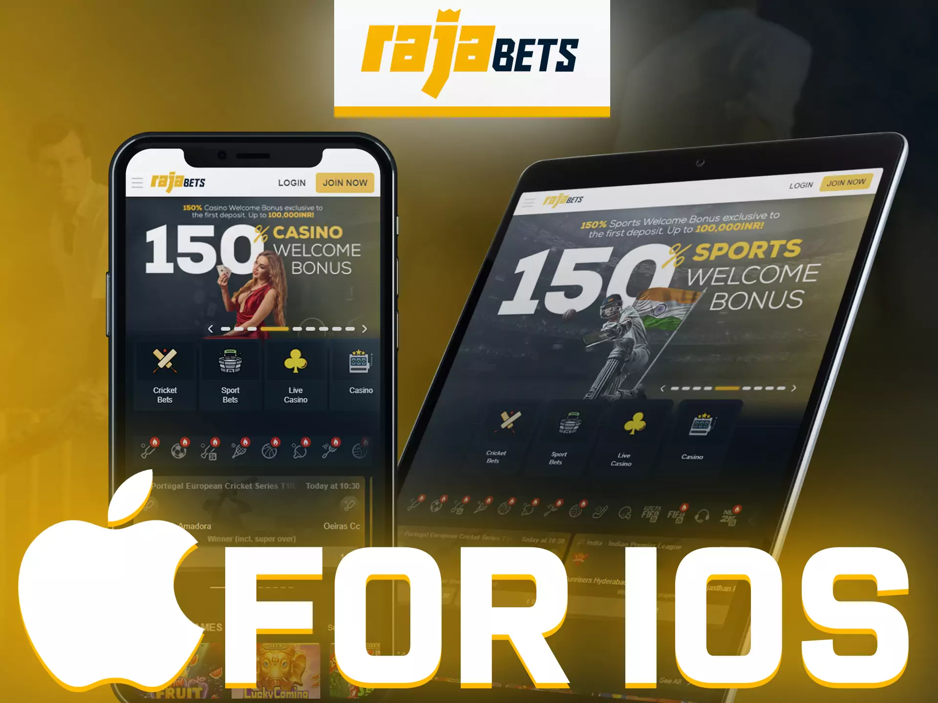 Rajabets app can be installed on your iOS phone.
