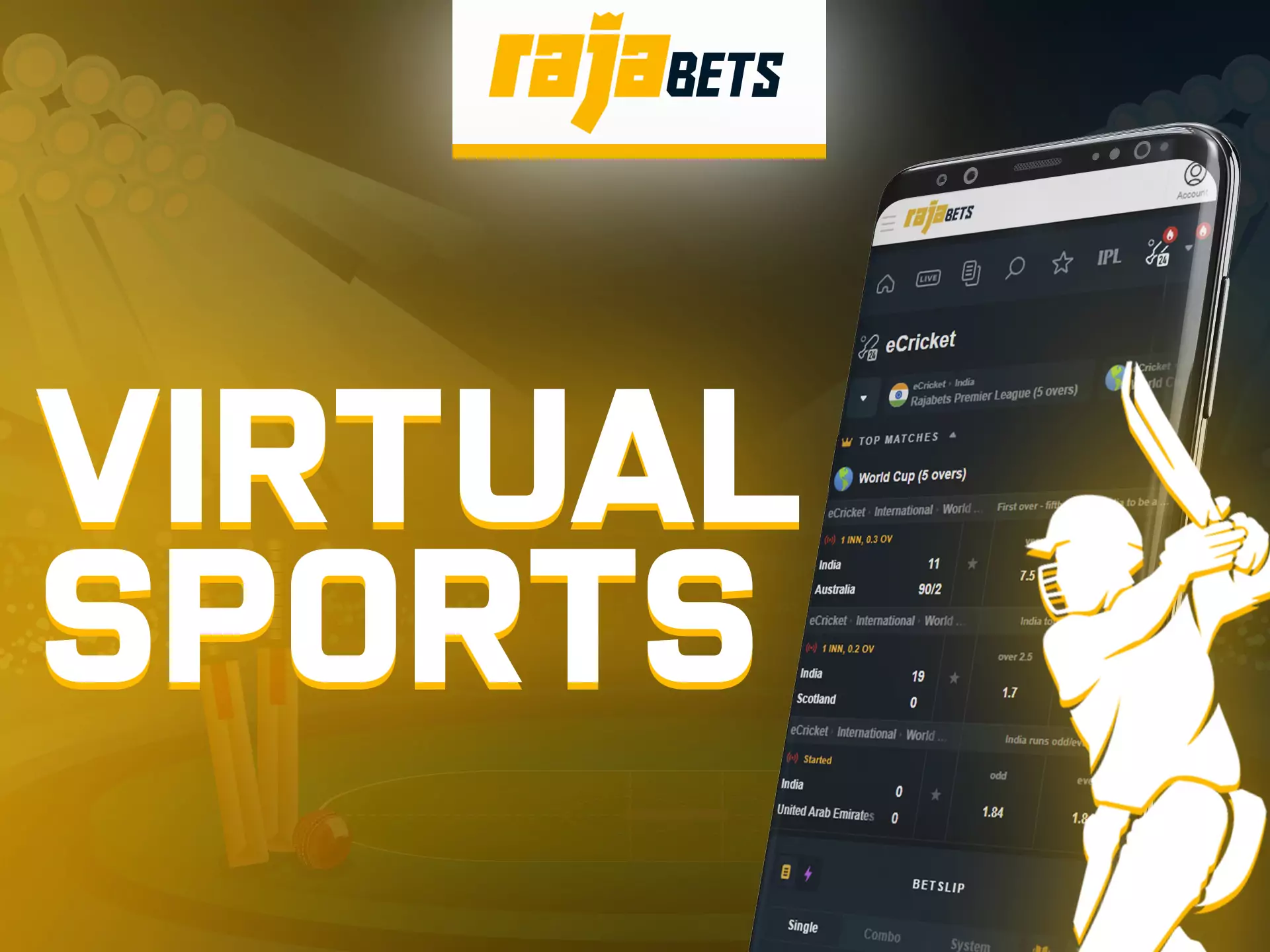 On Rajabets app you have the opportunity to bet on virtual sports.