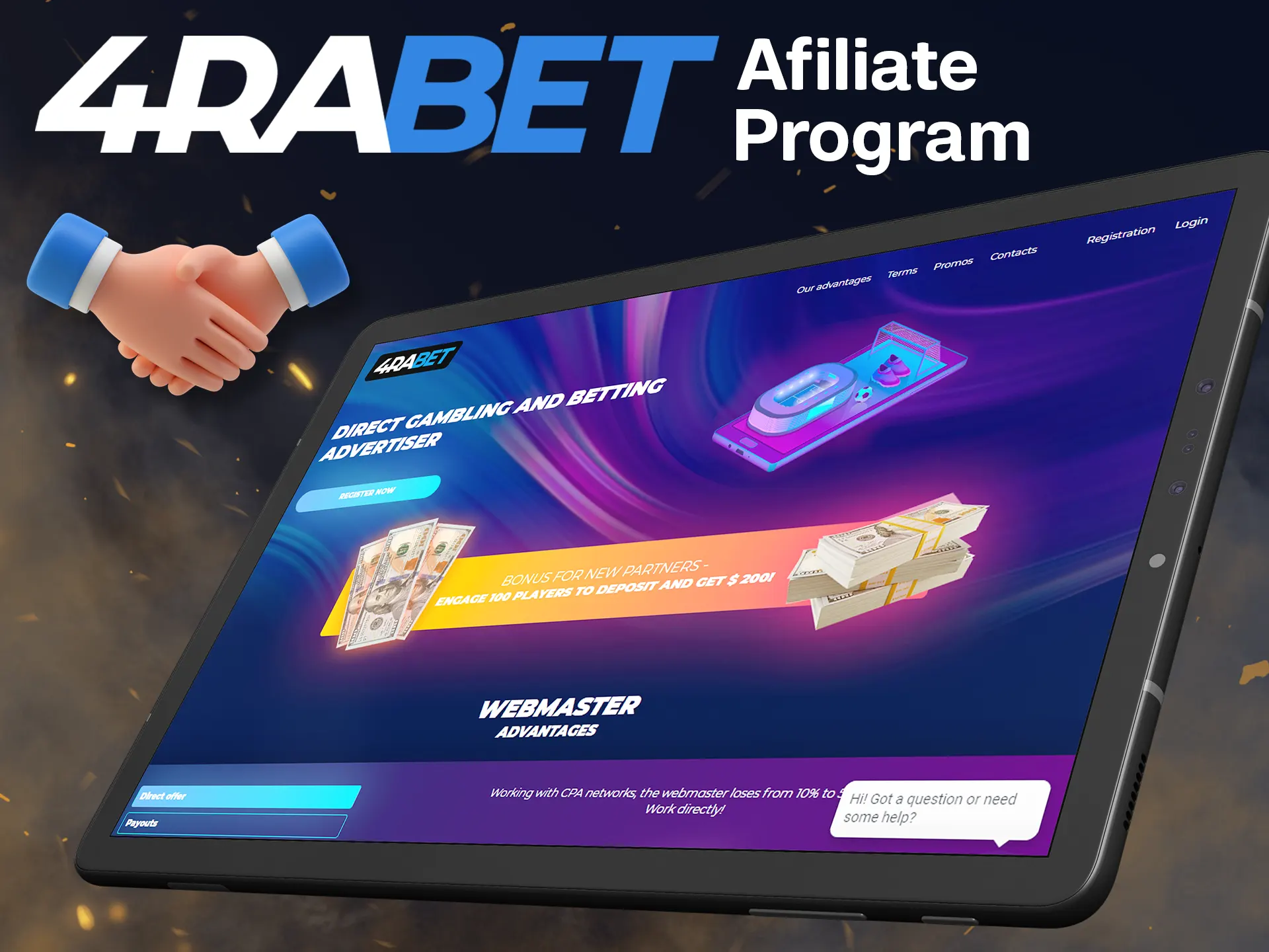 Invite your friends with 4rabet affiliate program.