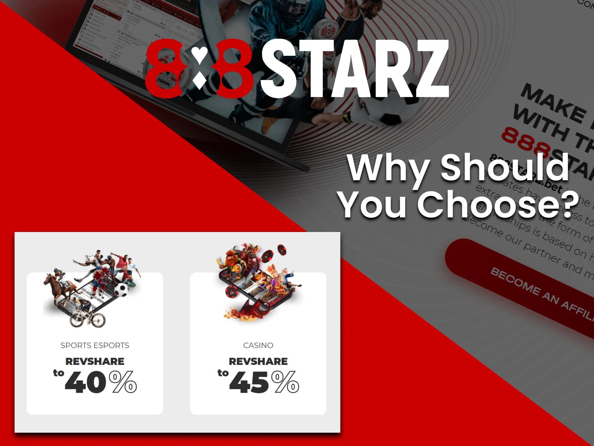 888starz provides huge variety of affiliate program bonuses.