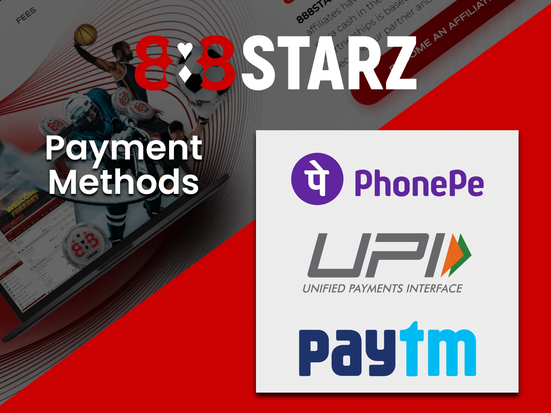 Choose prefered payment methods at 888starz.