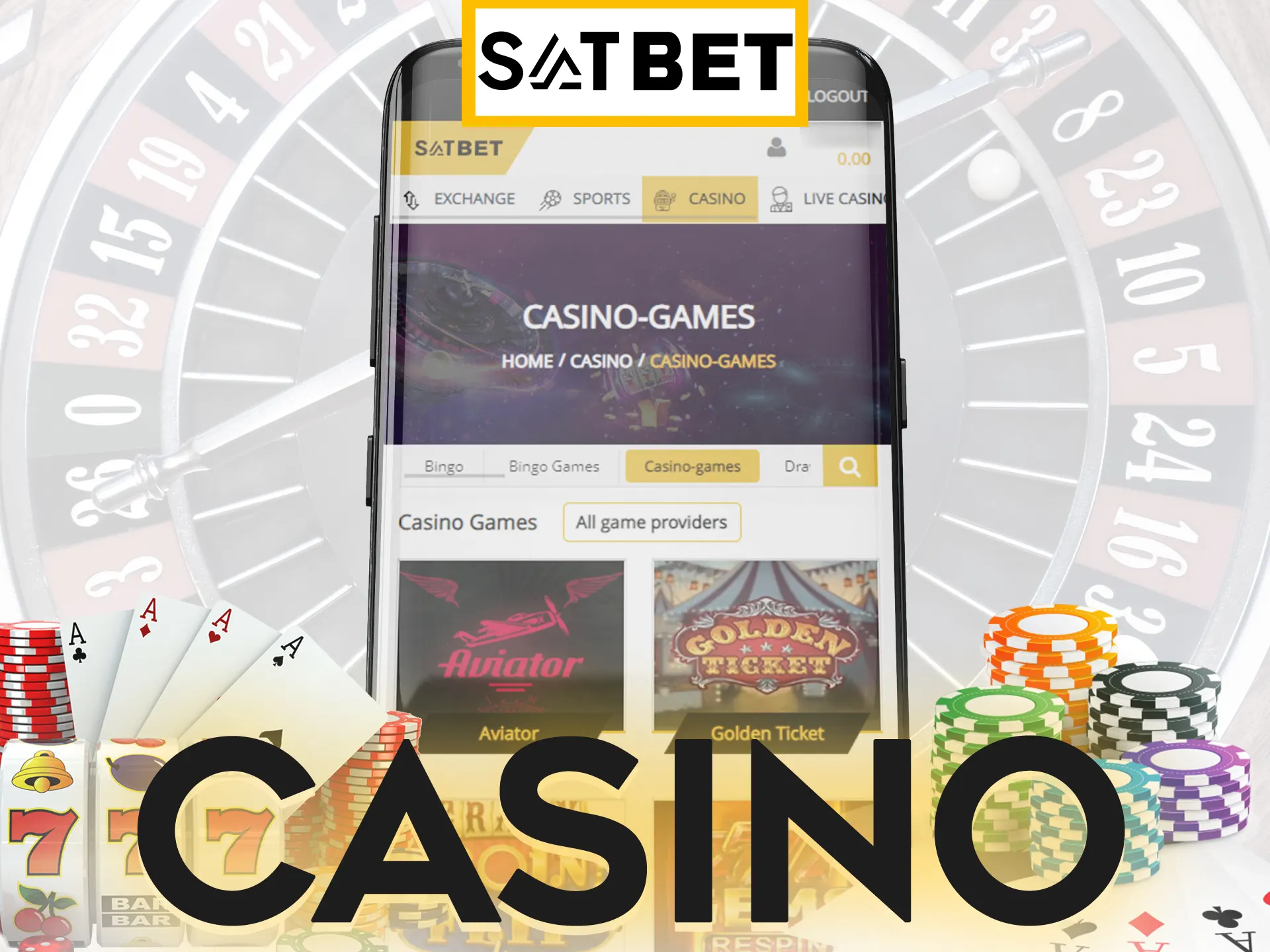 Enter in Satbet casino using app and start playing casino games.