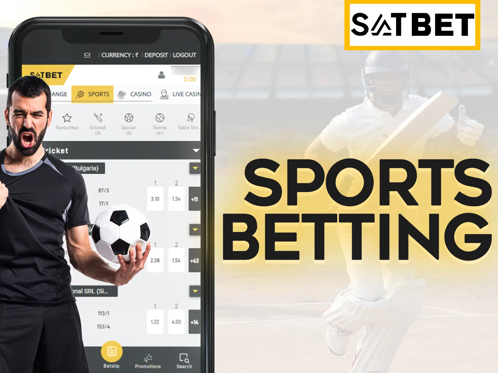 Bet on sports in Satbet app and win money.