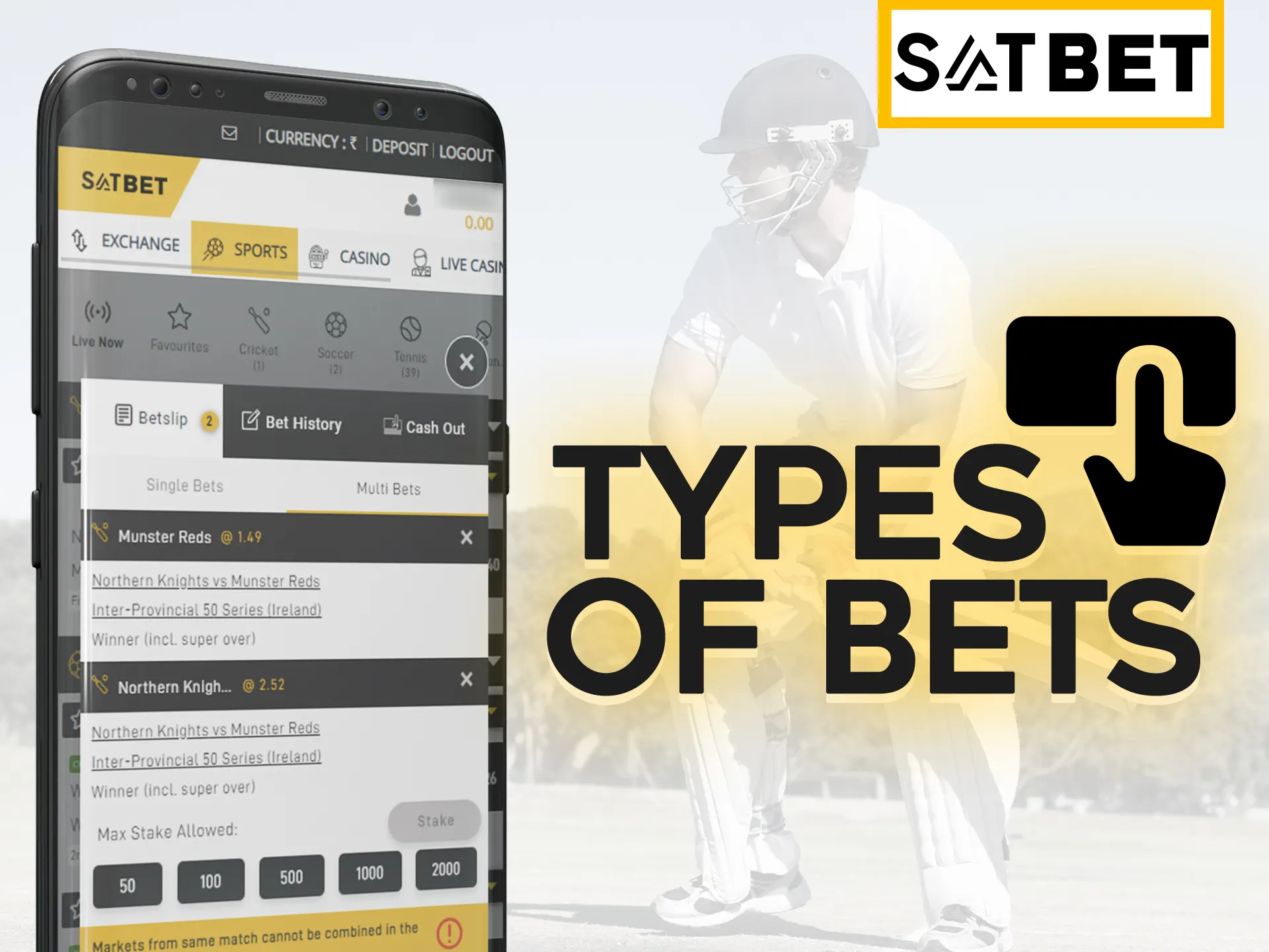 Learn more about Satbet types of bets by making bets.