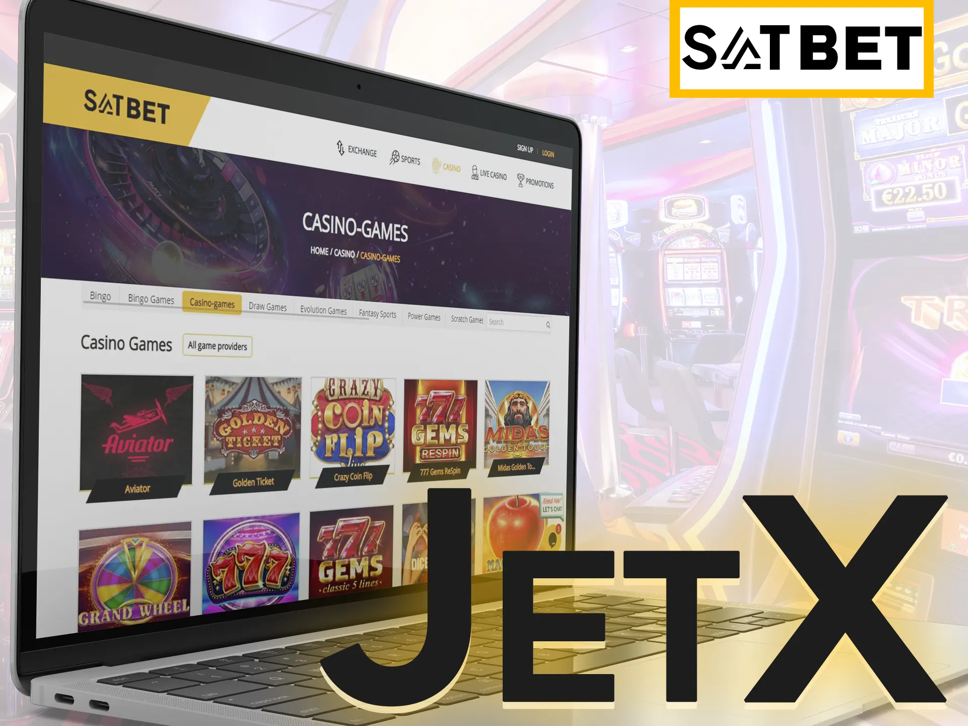 Bet on rocket and wait for result at Satbet JetX game.