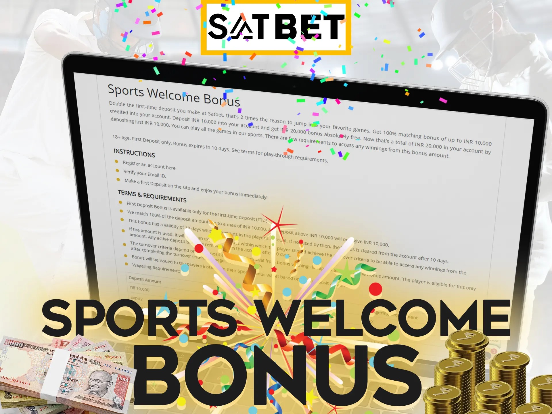 Claim your Satbet sports welcome bonus after making bets.