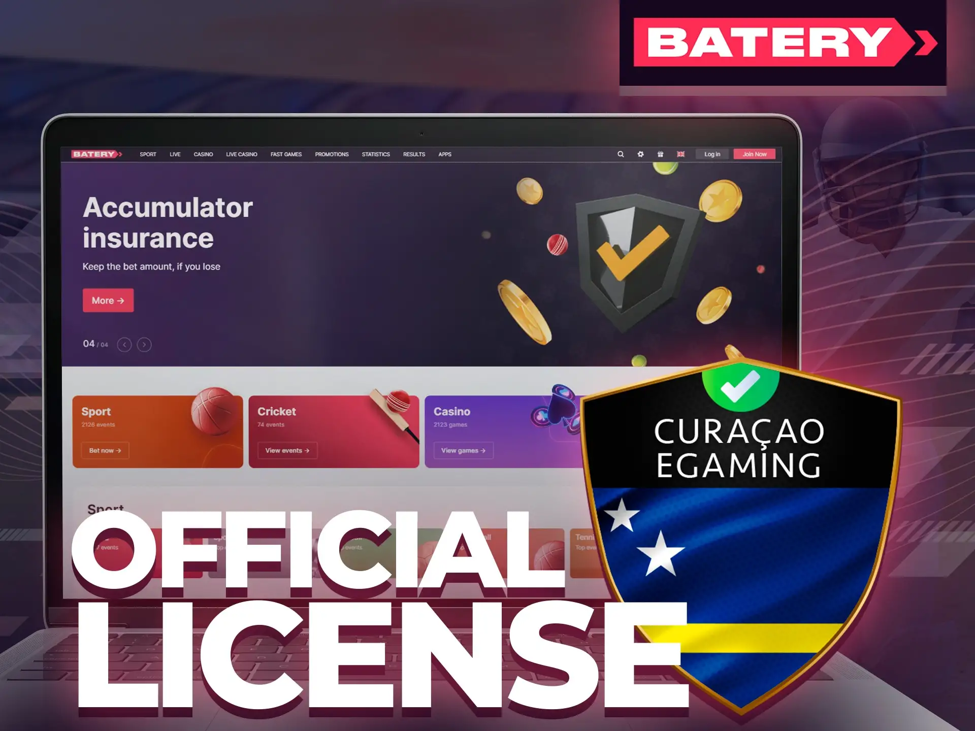Batery has all of the required licenses.